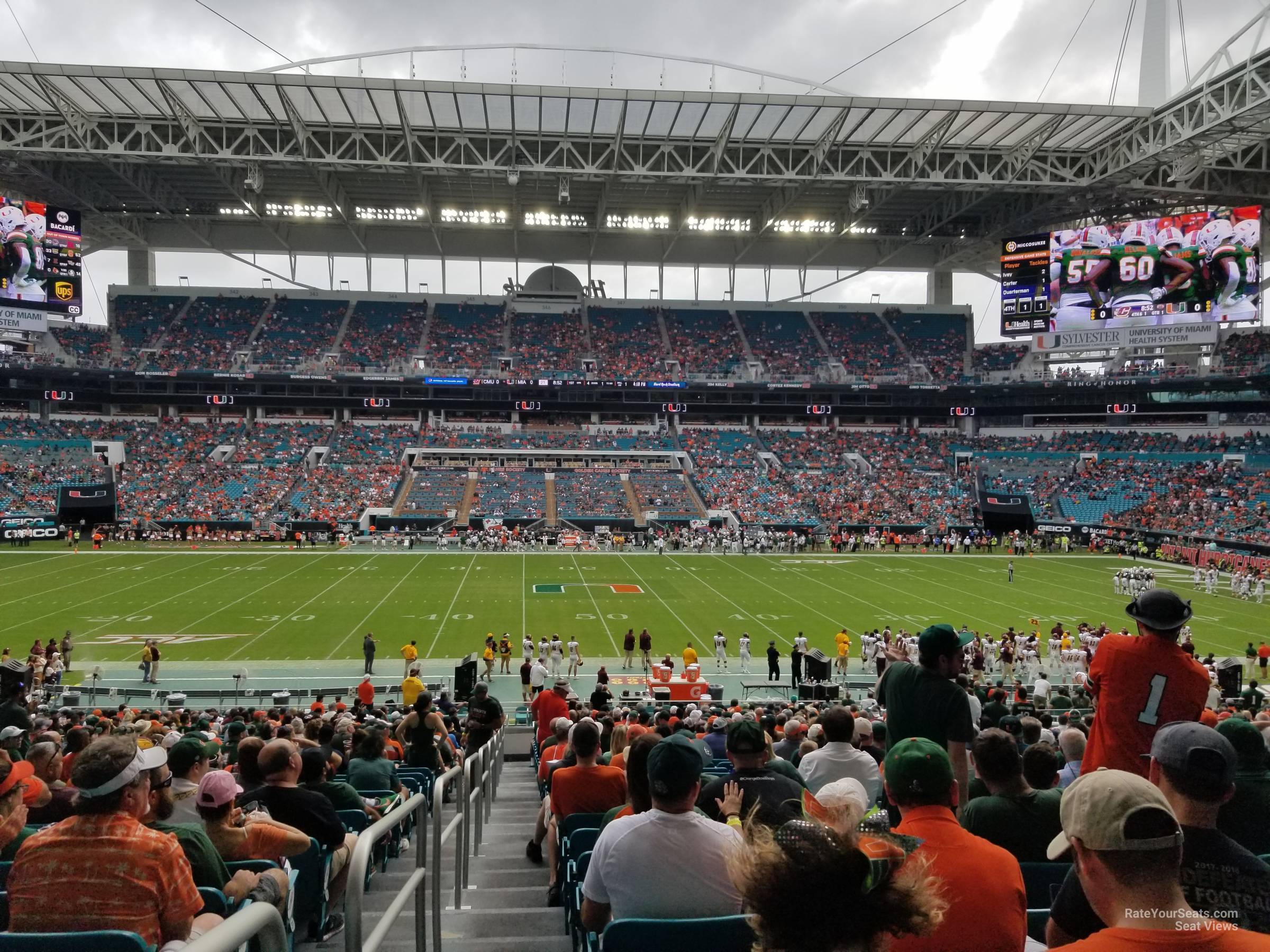 section 118, row 36 seat view  for football - hard rock stadium