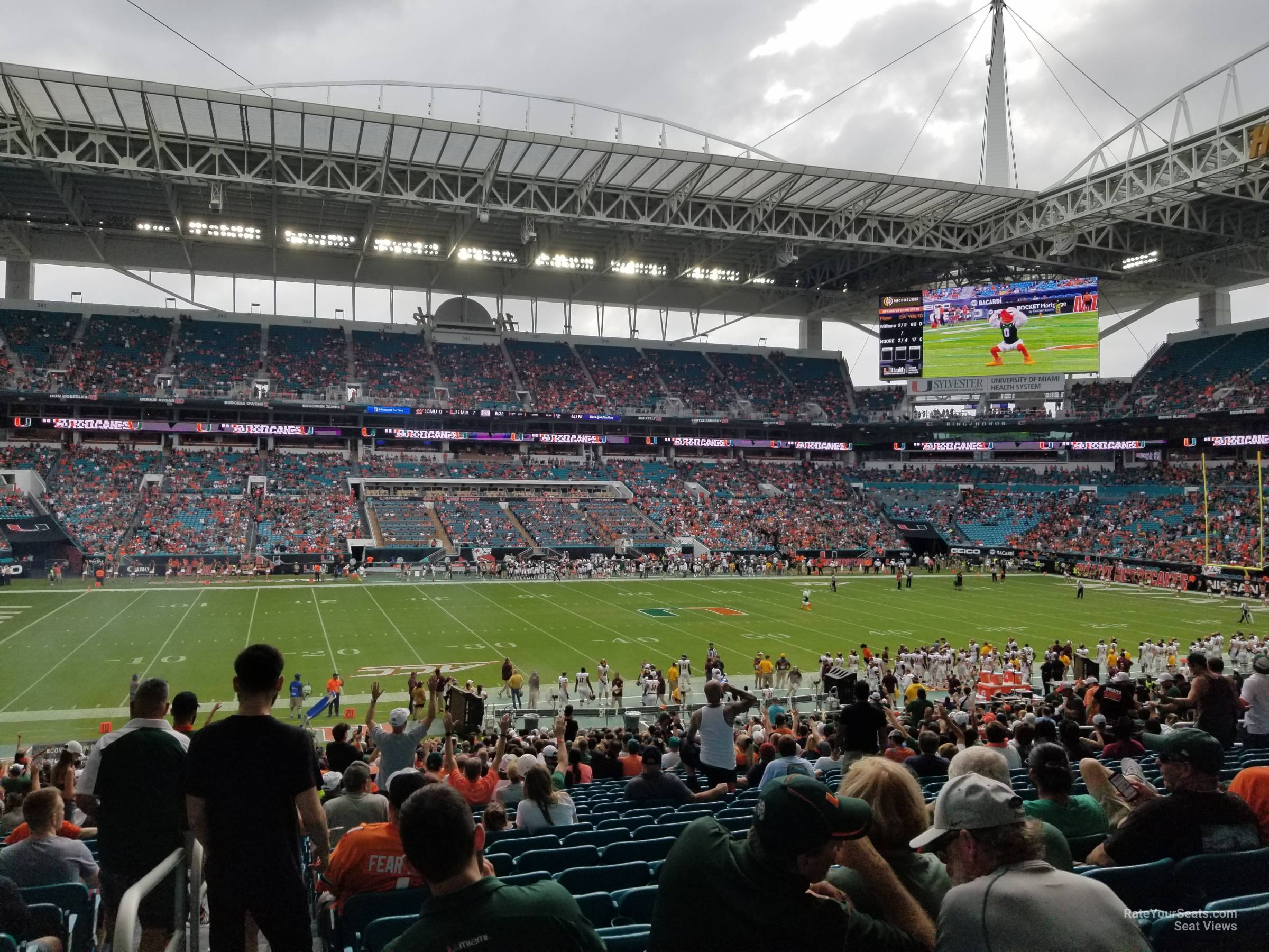 section 120, row 36 seat view  for football - hard rock stadium