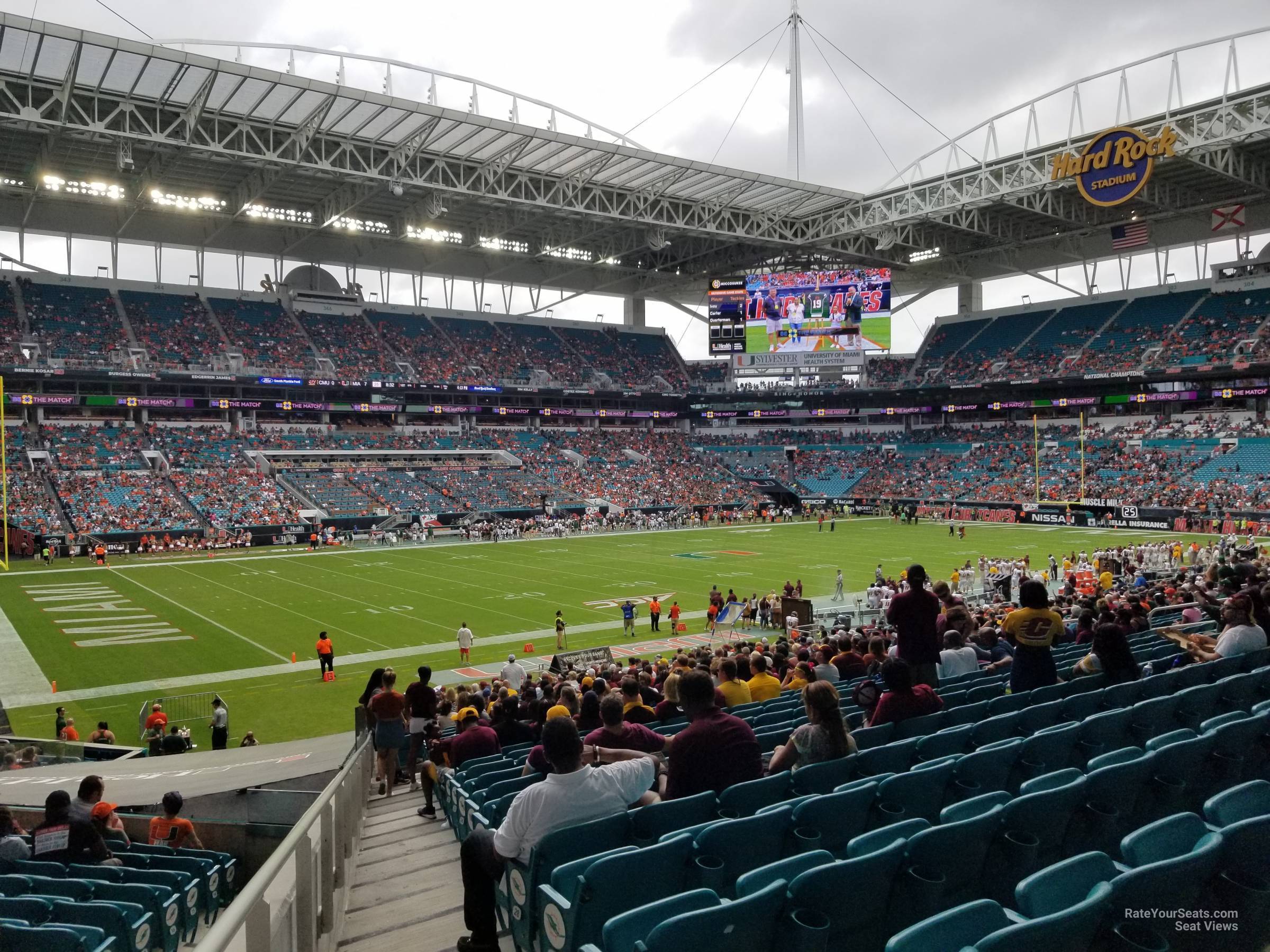 section 122, row 36 seat view  for football - hard rock stadium
