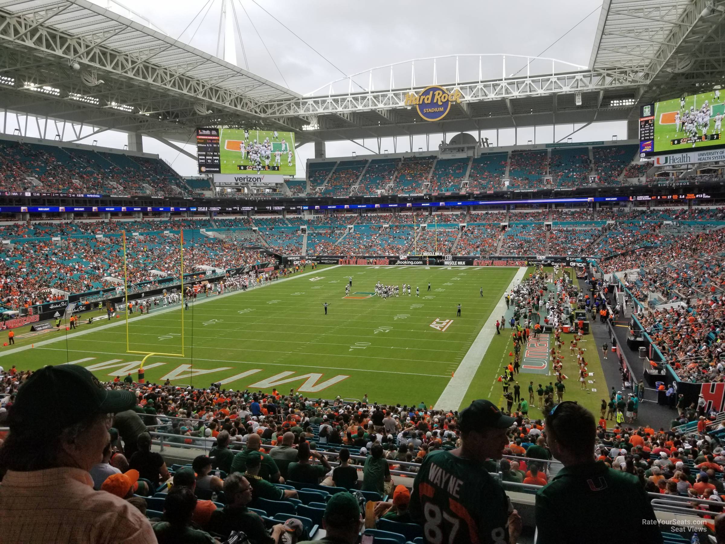 section 202, row 10 seat view  for football - hard rock stadium