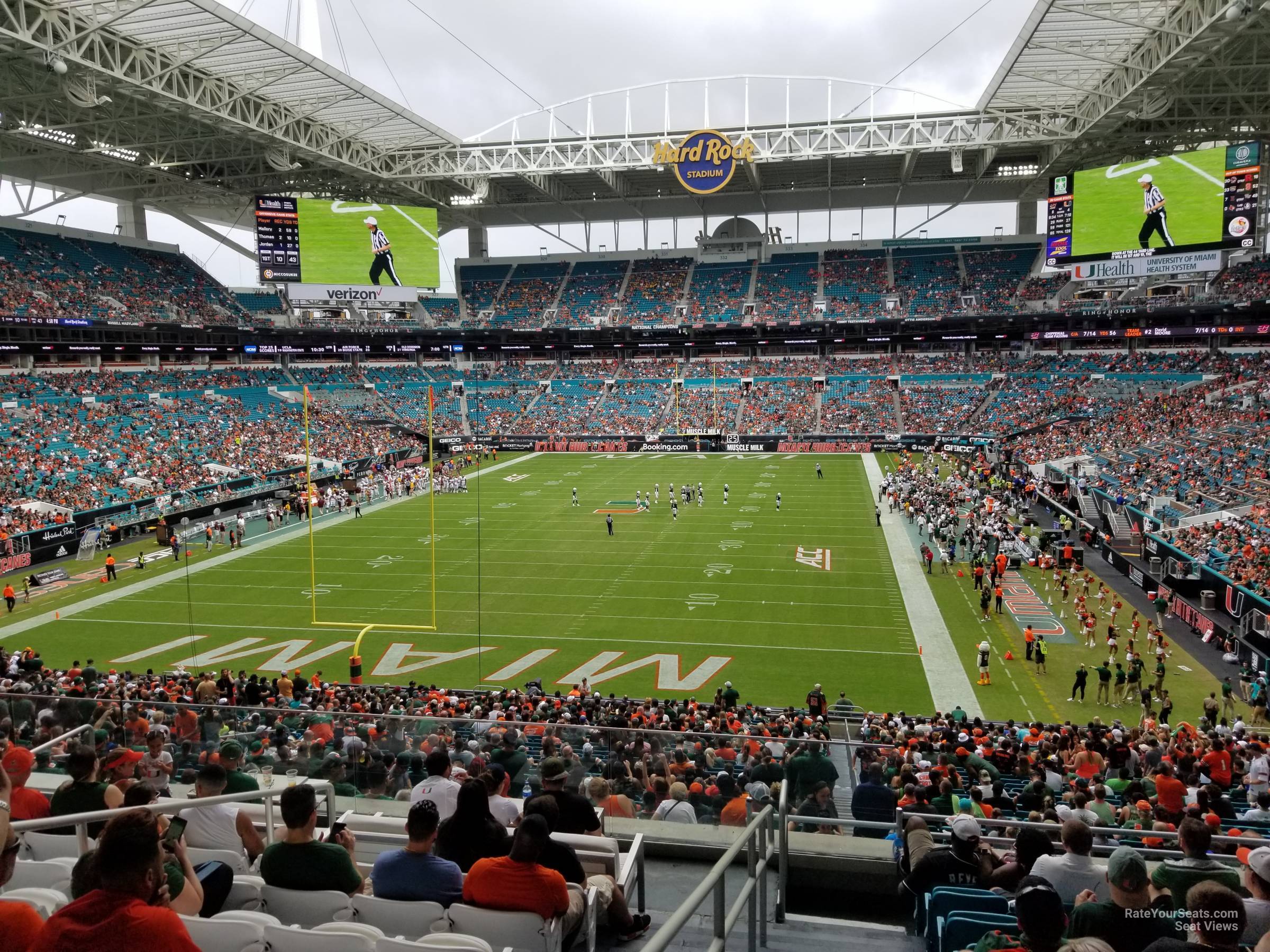 section 203, row 10 seat view  for football - hard rock stadium