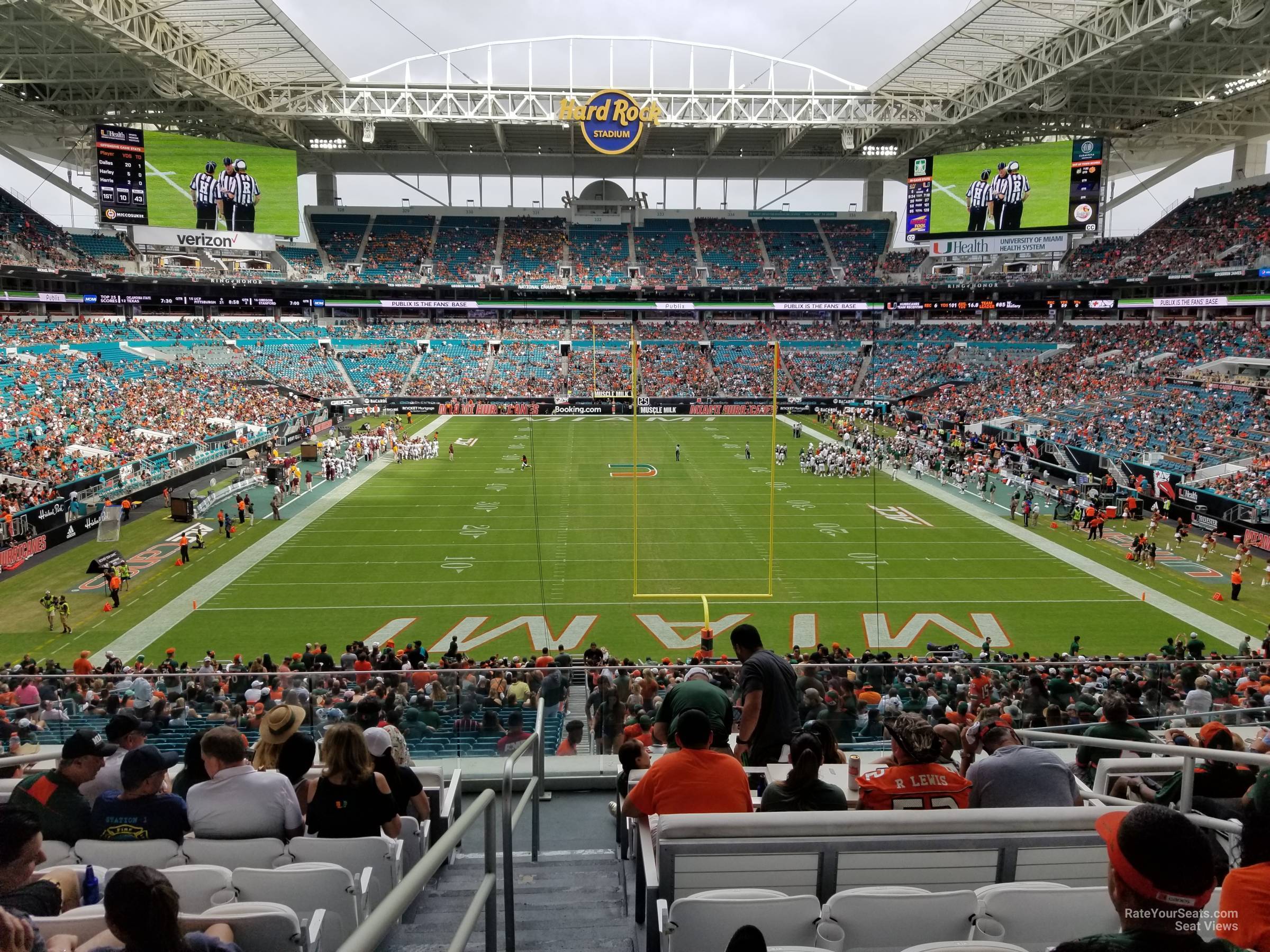 section 205, row 10 seat view  for football - hard rock stadium