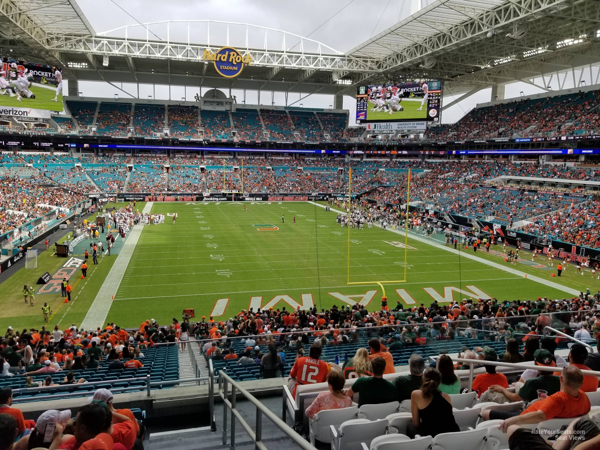 section 206, row 10 seat view  for football - hard rock stadium