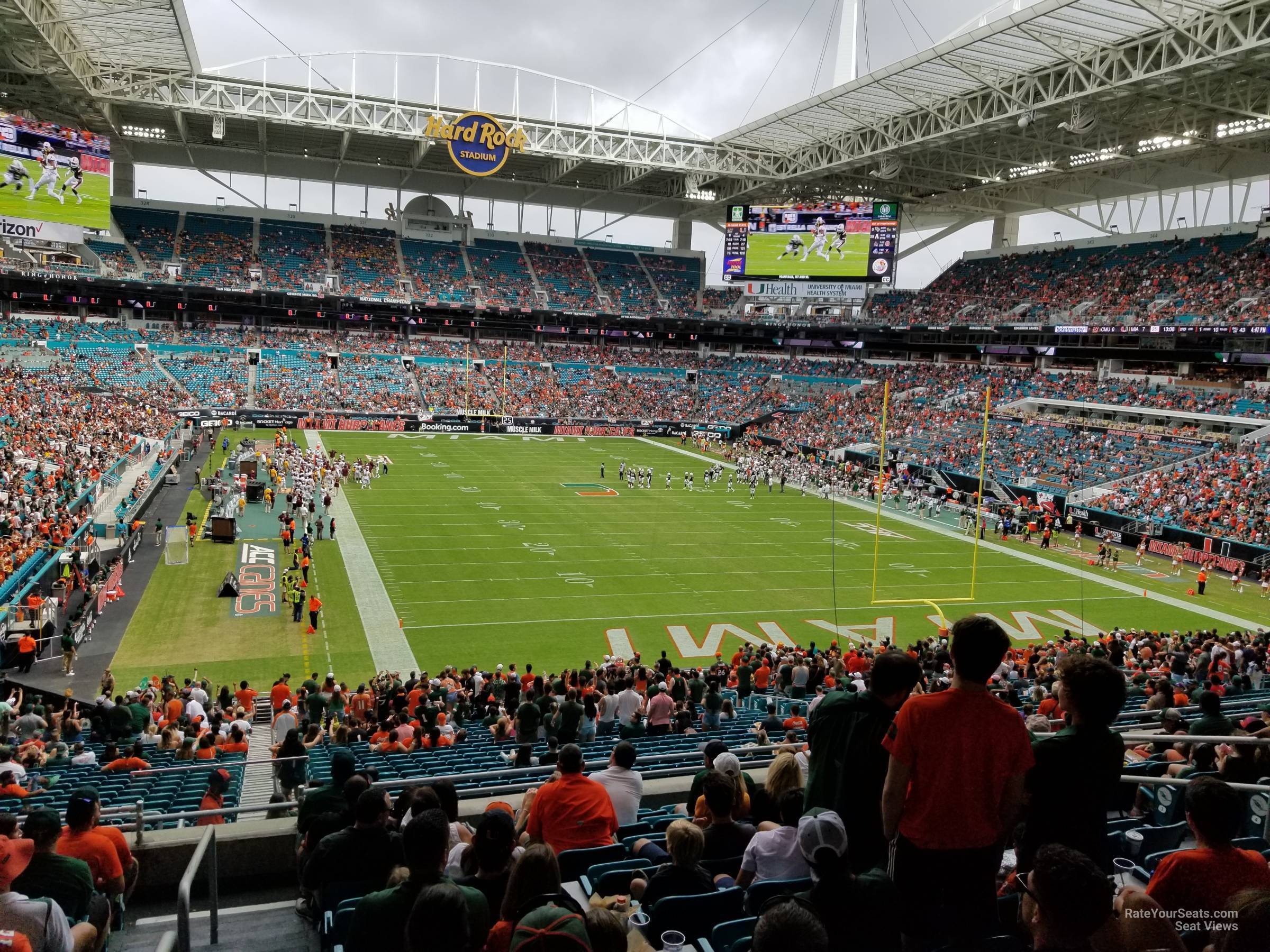 section 207, row 10 seat view  for football - hard rock stadium