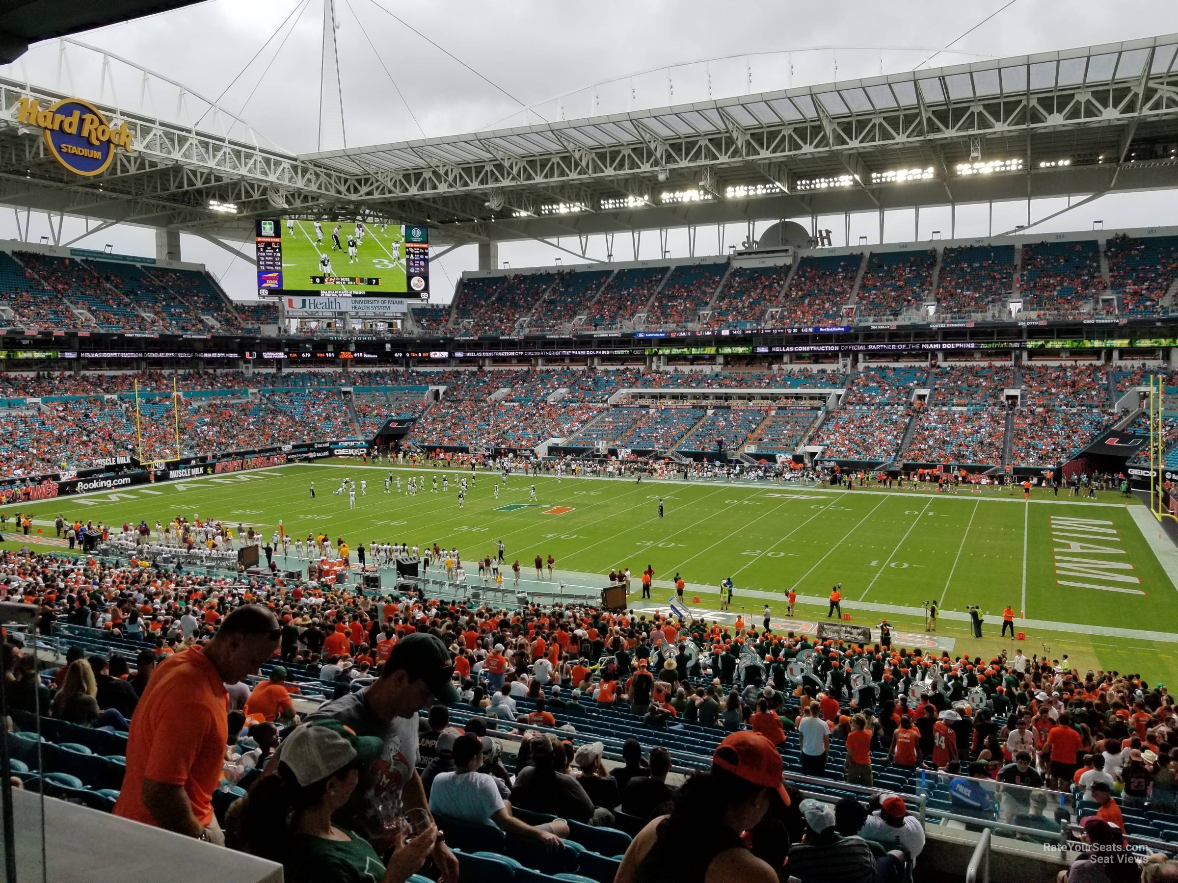 section 214, row 10 seat view  for football - hard rock stadium