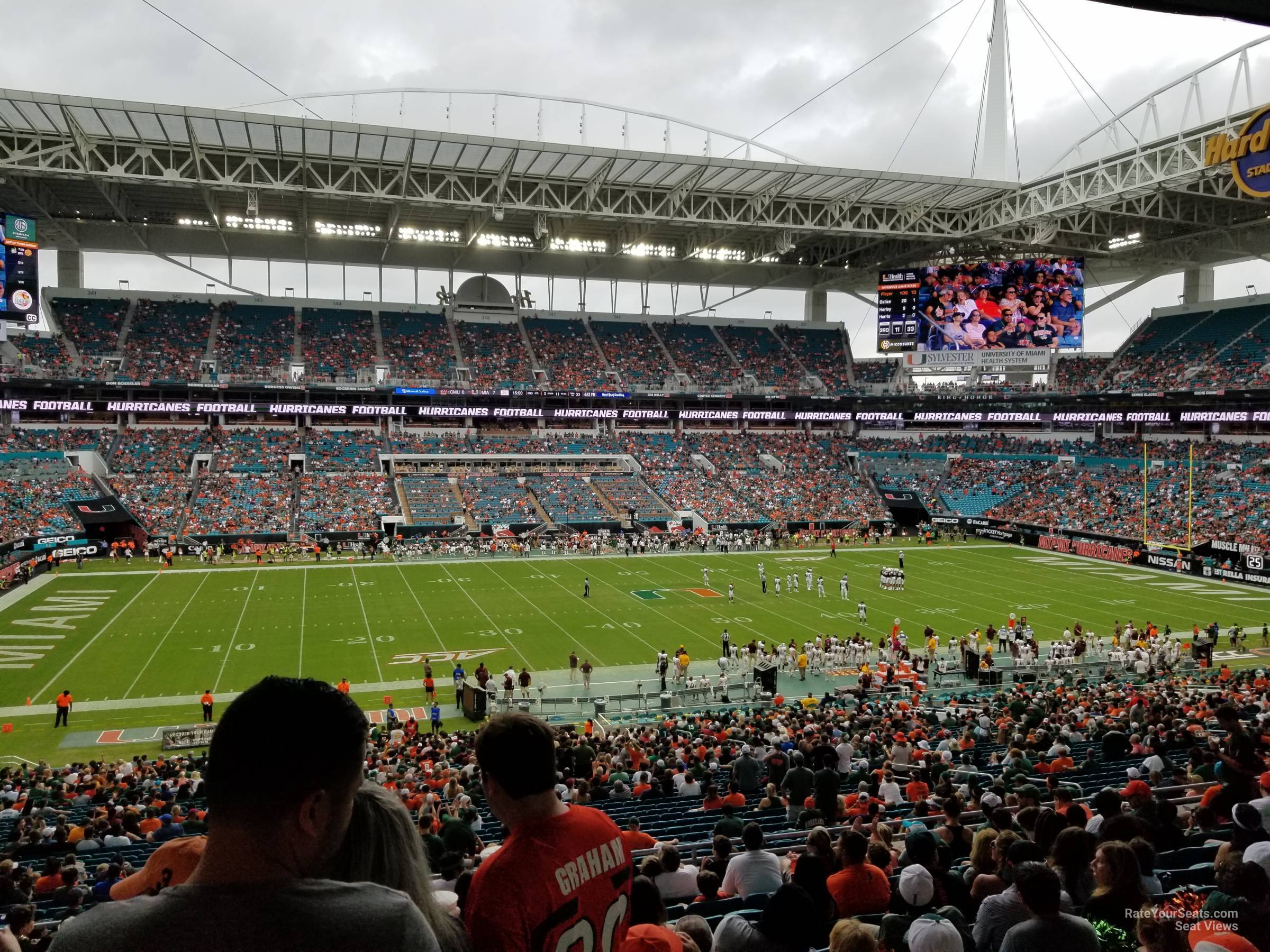 section 221, row 10 seat view  for football - hard rock stadium