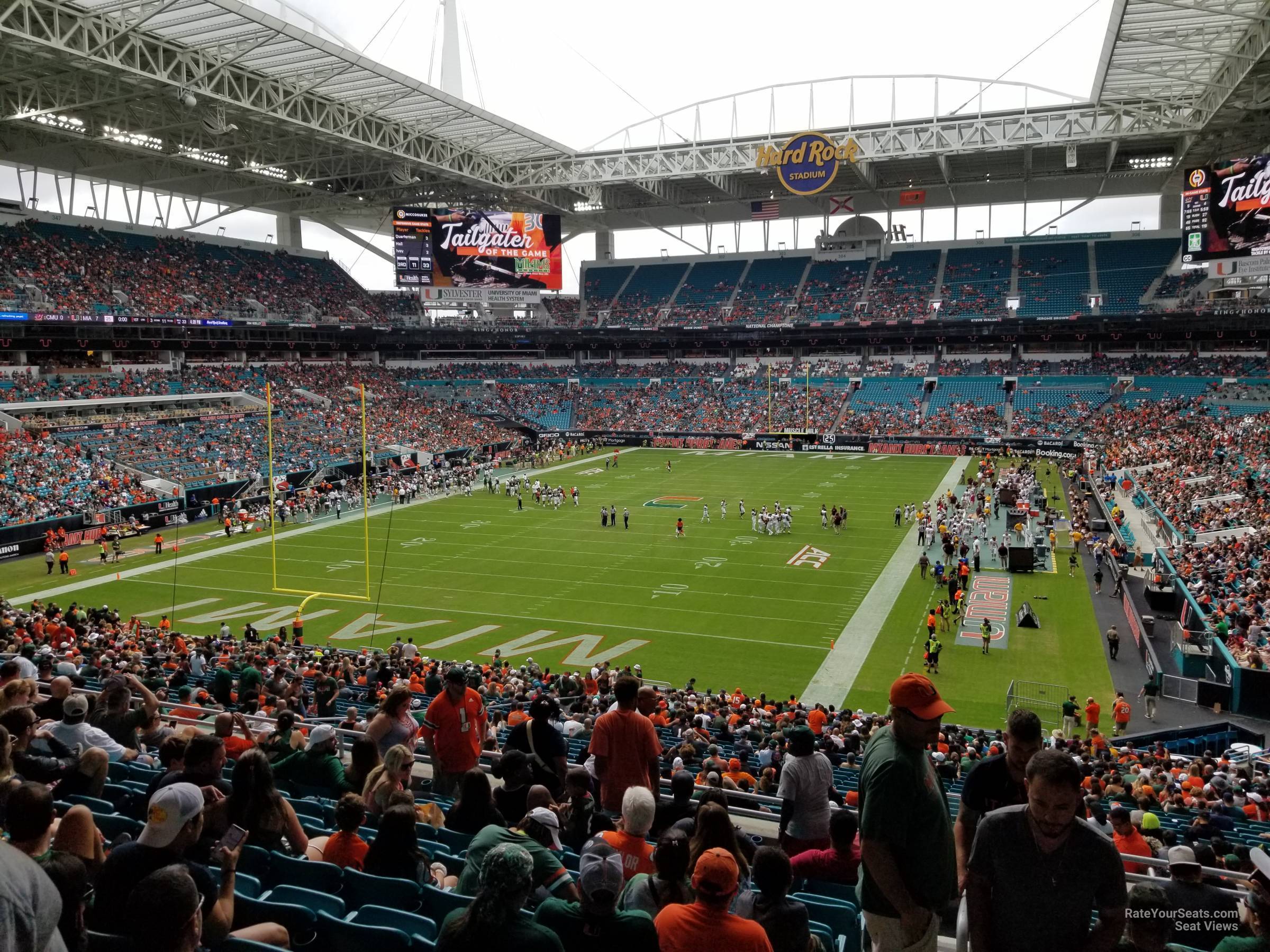 section 230, row 10 seat view  for football - hard rock stadium