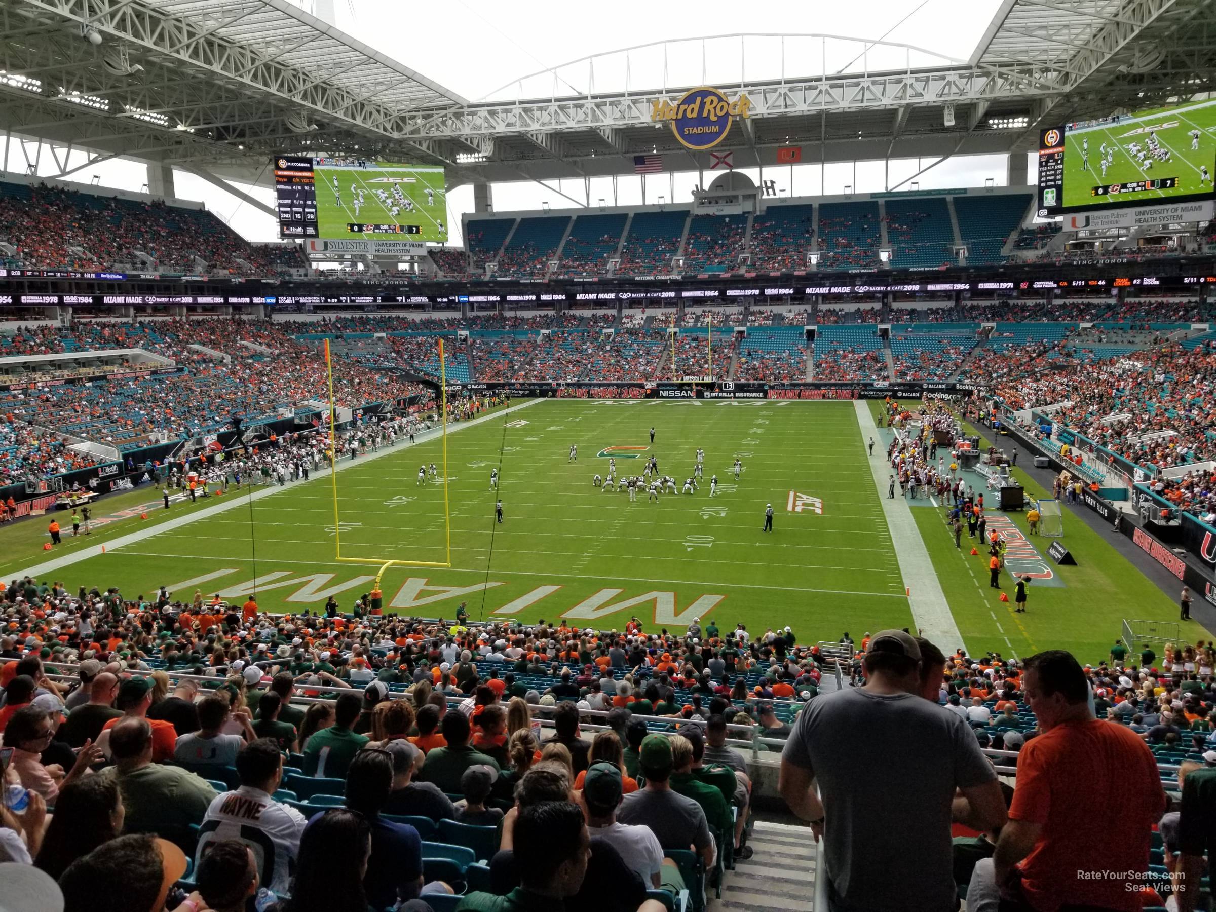 section 231, row 10 seat view  for football - hard rock stadium