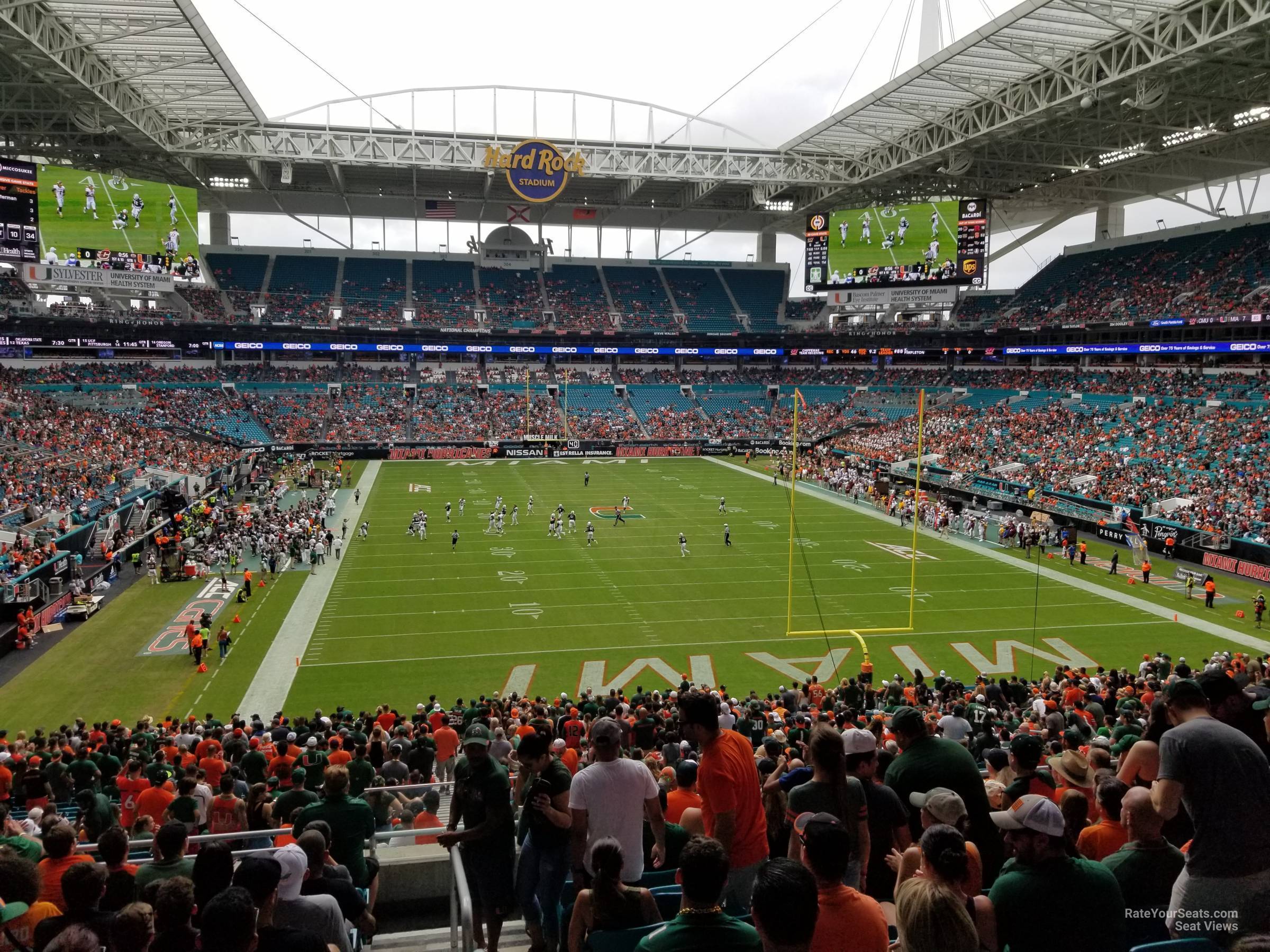 section 234, row 10 seat view  for football - hard rock stadium