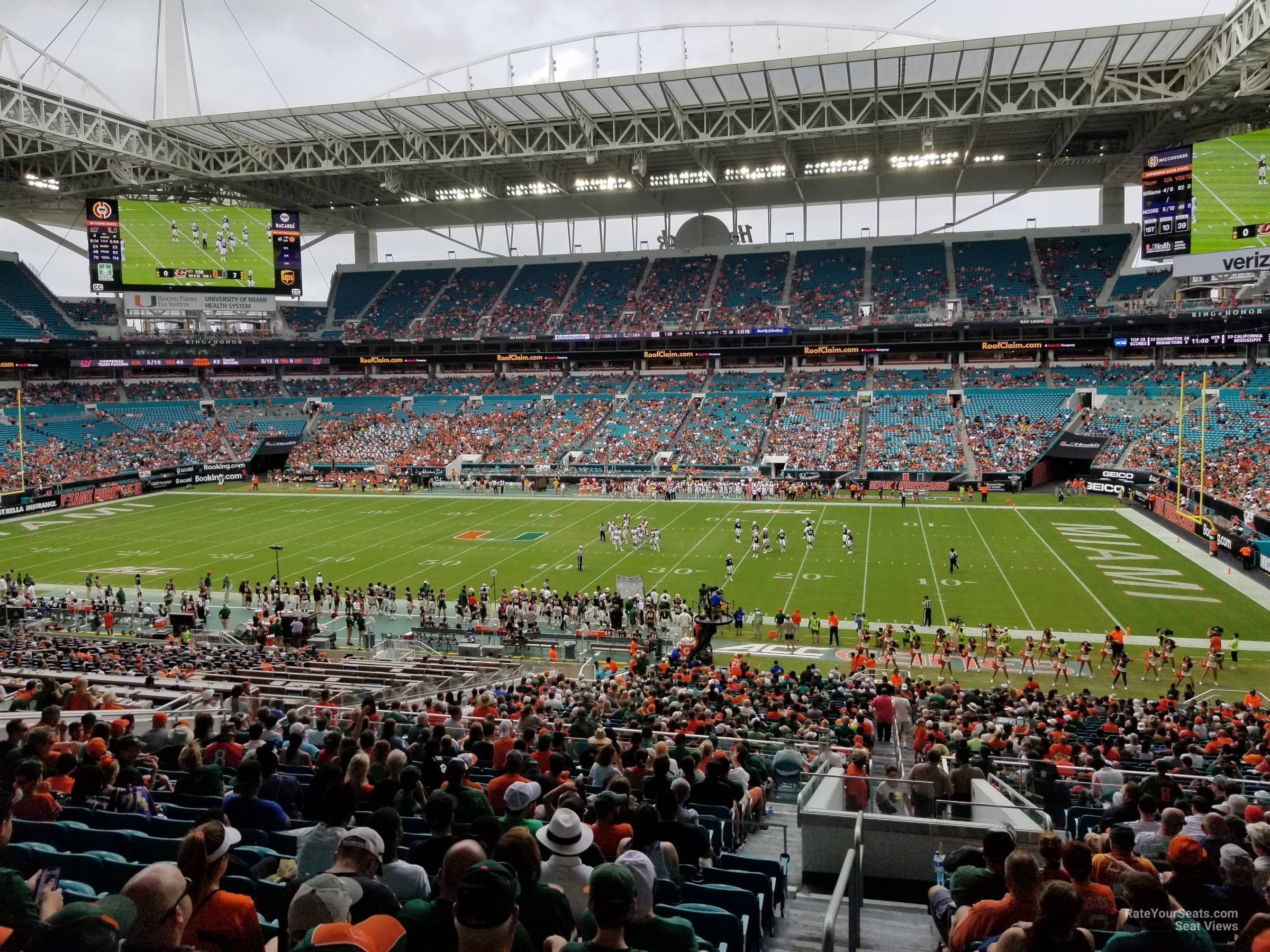 section 244, row 19 seat view  for football - hard rock stadium