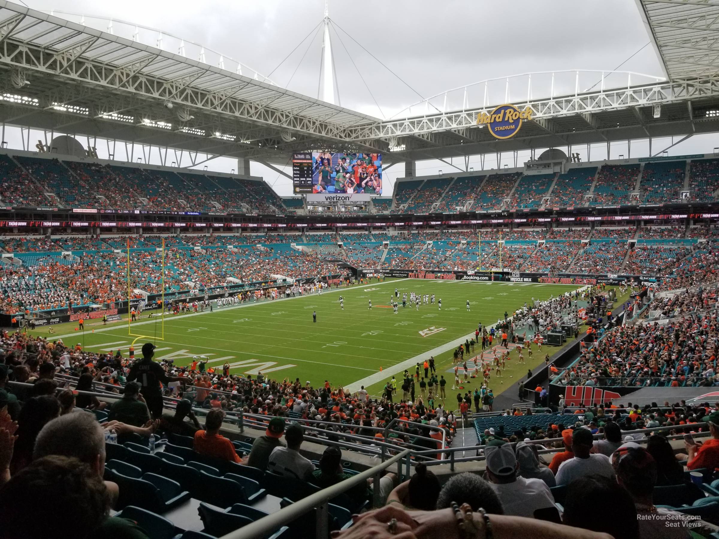 section 254, row 10 seat view  for football - hard rock stadium
