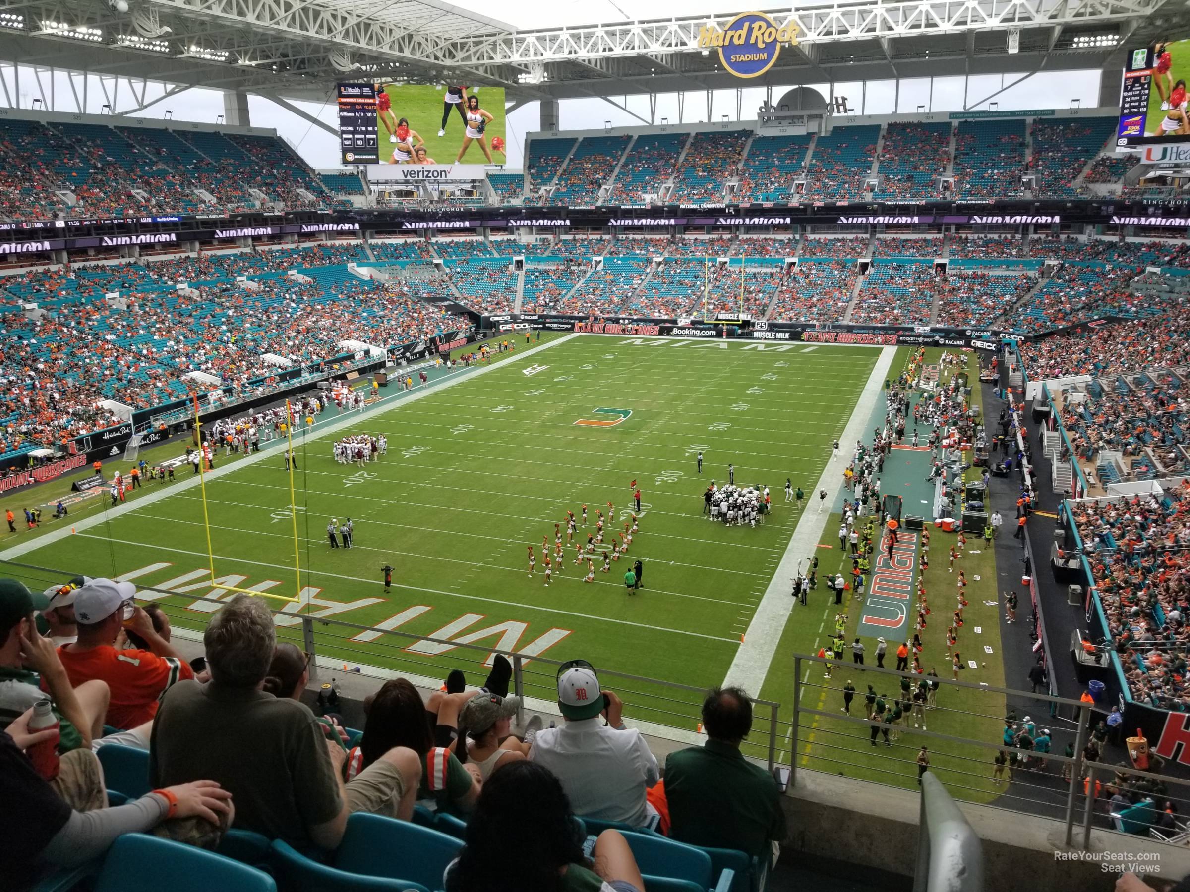 section 302, row 5 seat view  for football - hard rock stadium