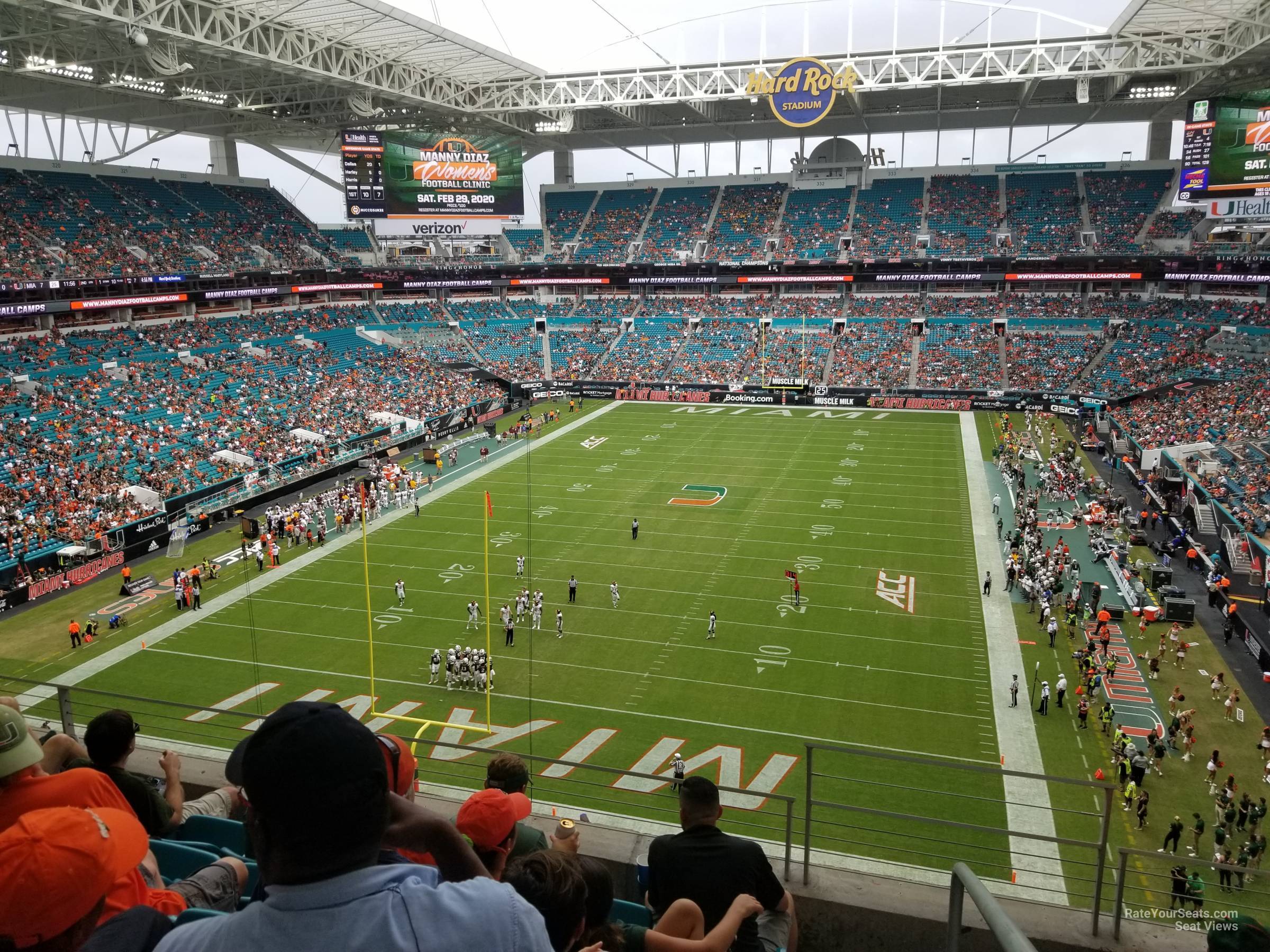 section 303, row 5 seat view  for football - hard rock stadium