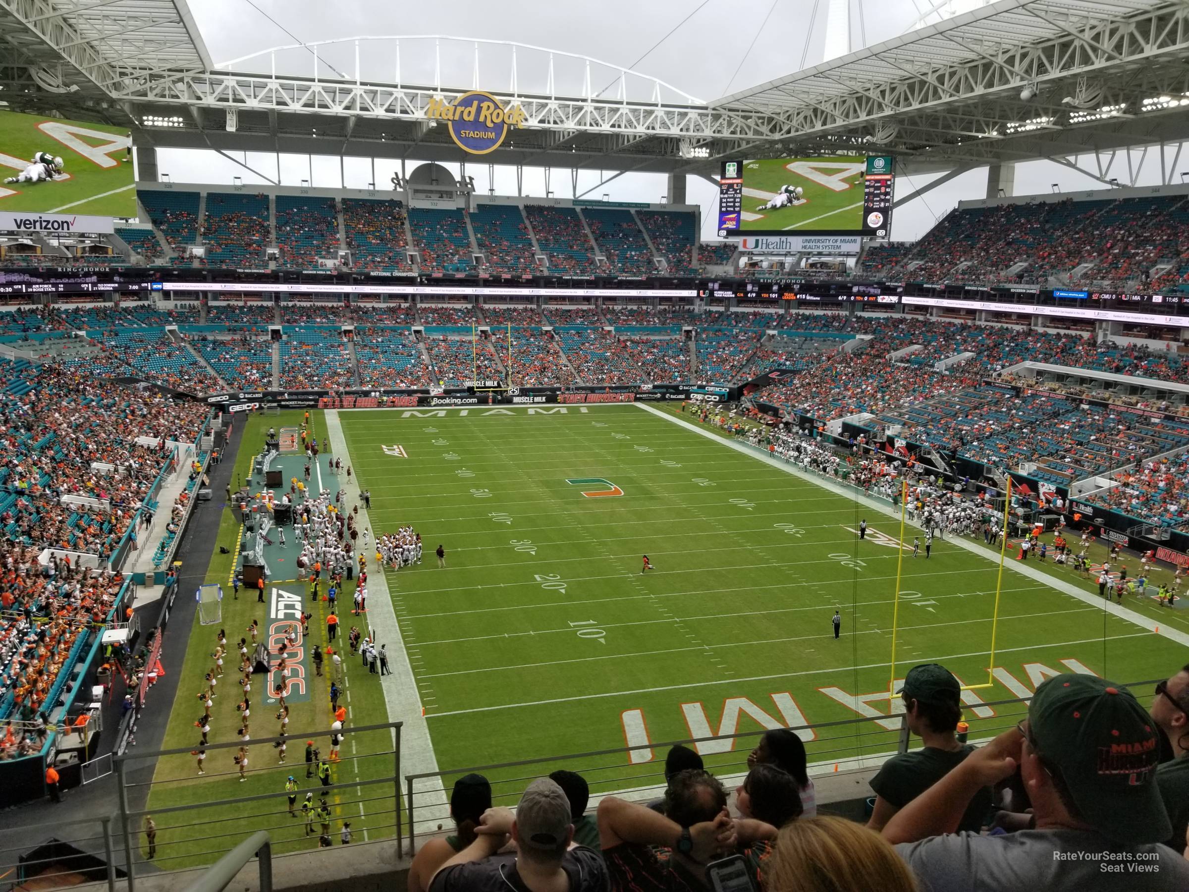 section 307, row 5 seat view  for football - hard rock stadium