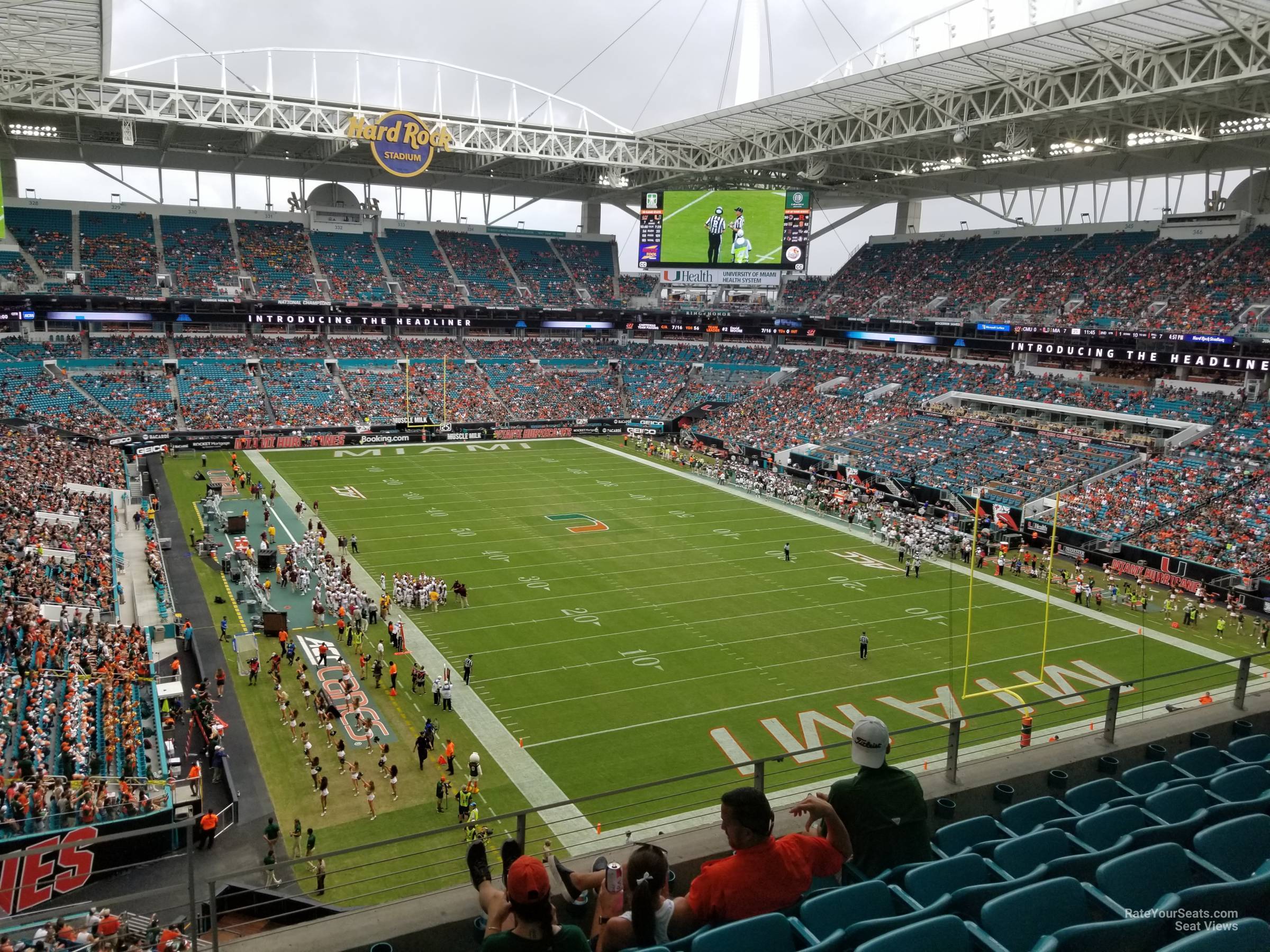 section 308, row 5 seat view  for football - hard rock stadium