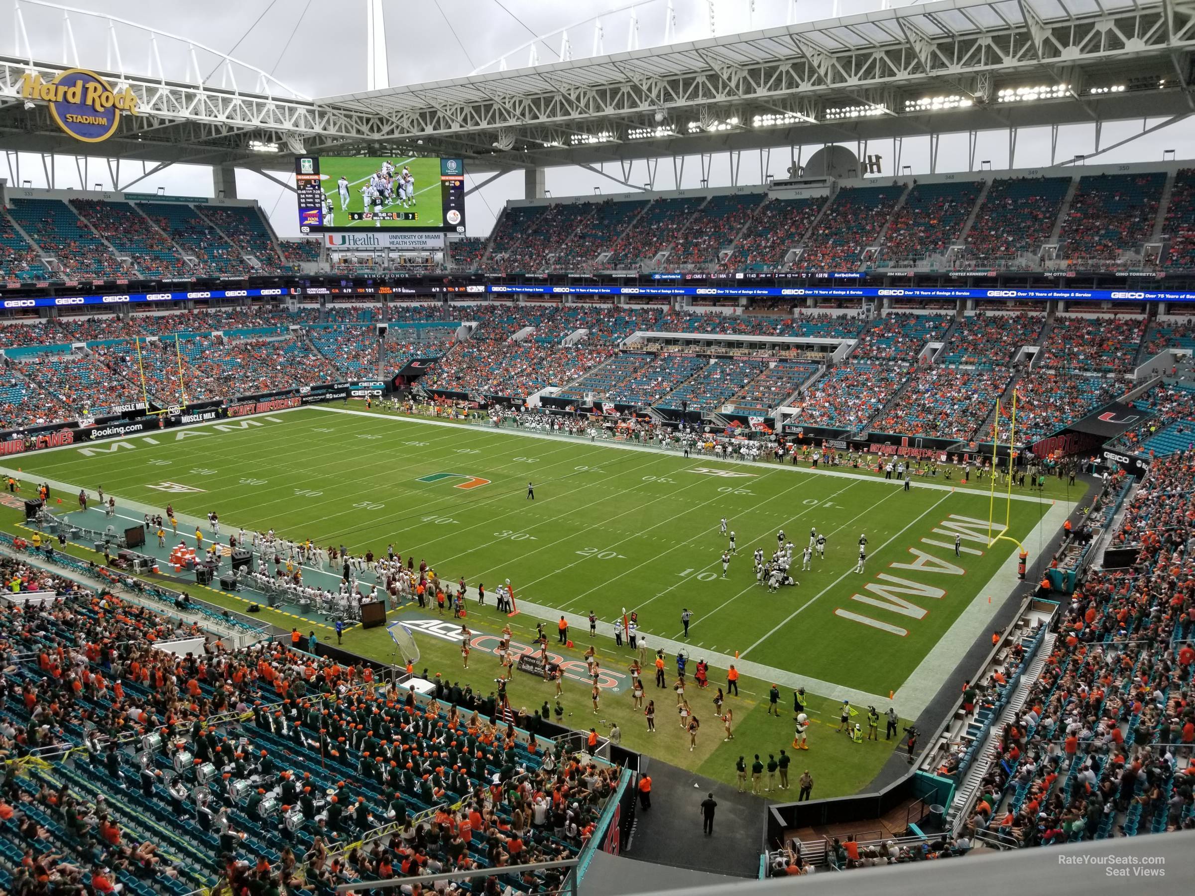 section 311, row 2w seat view  for football - hard rock stadium