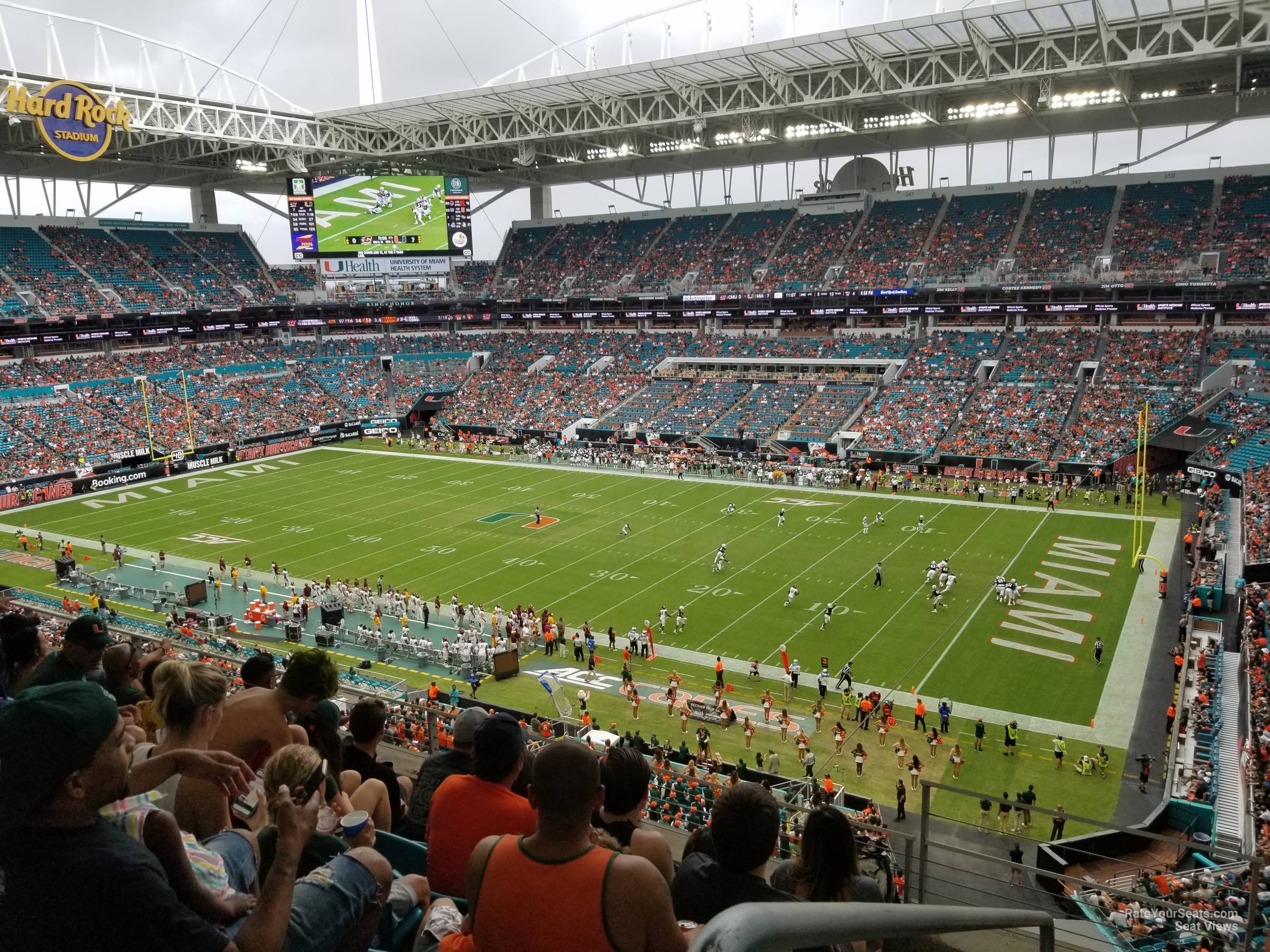 section 313, row 5 seat view  for football - hard rock stadium