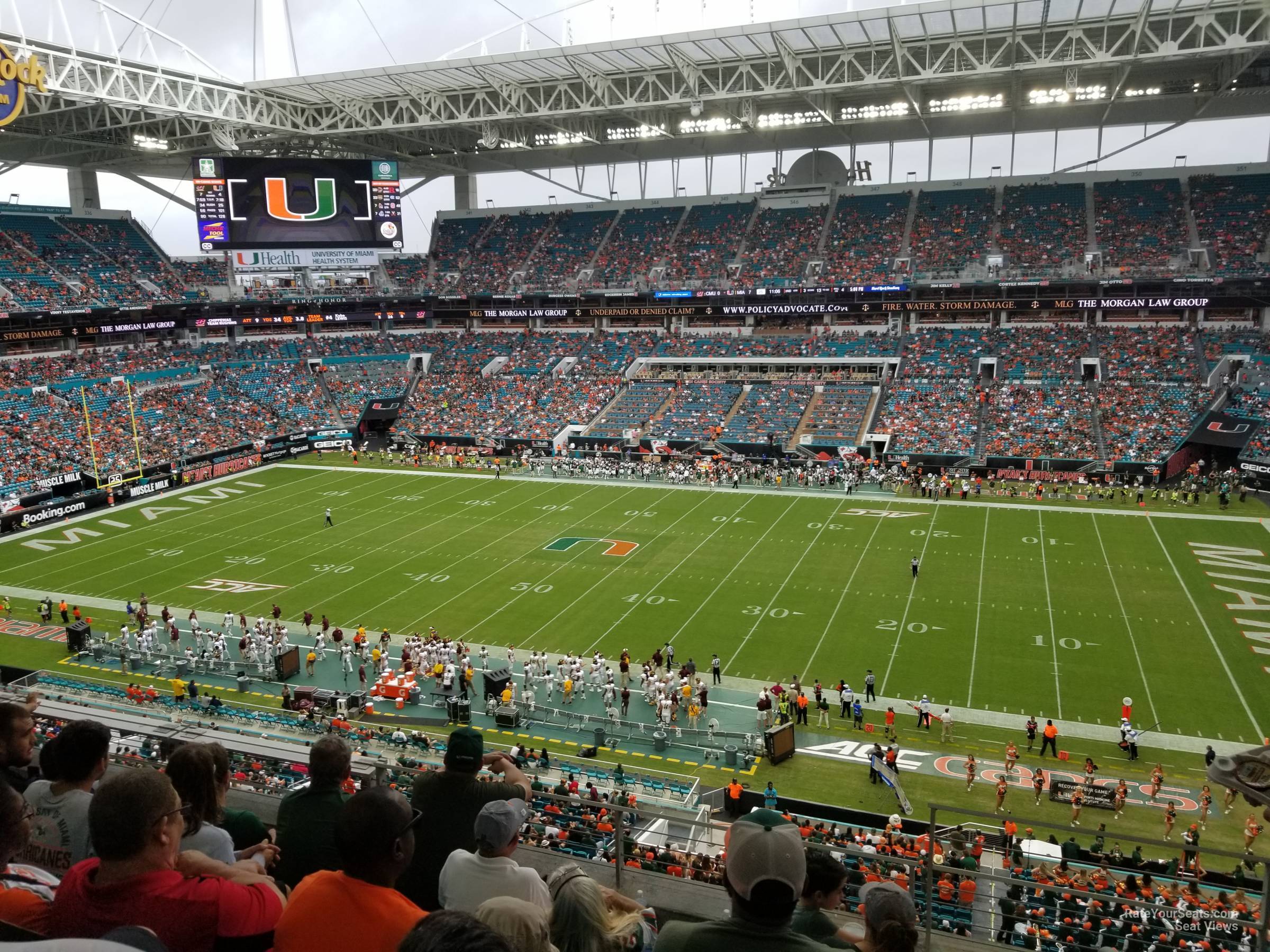 section 315, row 5 seat view  for football - hard rock stadium
