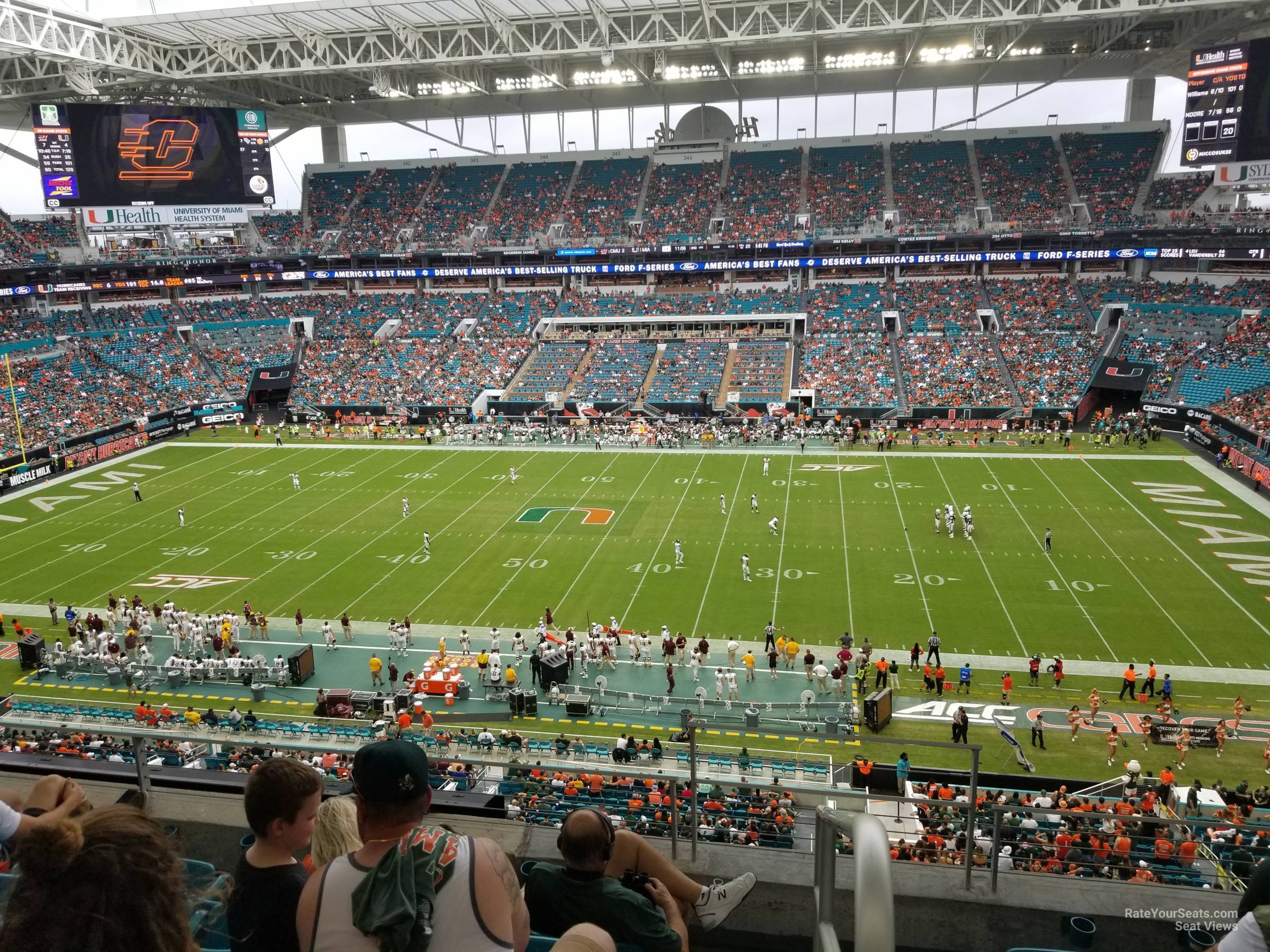 section 316, row 5 seat view  for football - hard rock stadium