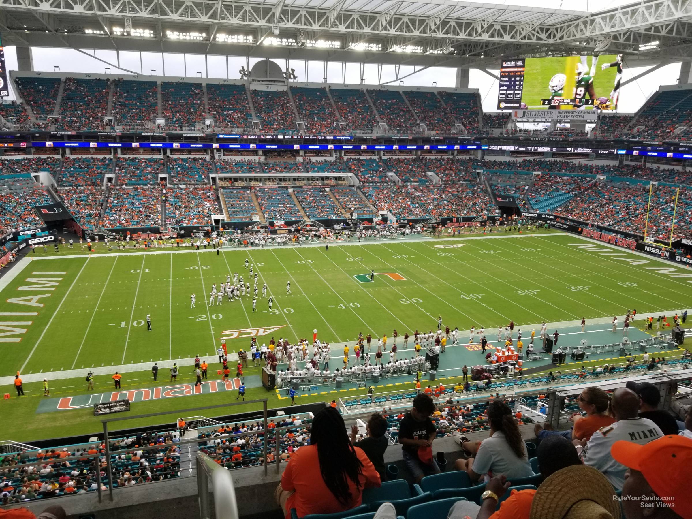 section 320, row 5 seat view  for football - hard rock stadium
