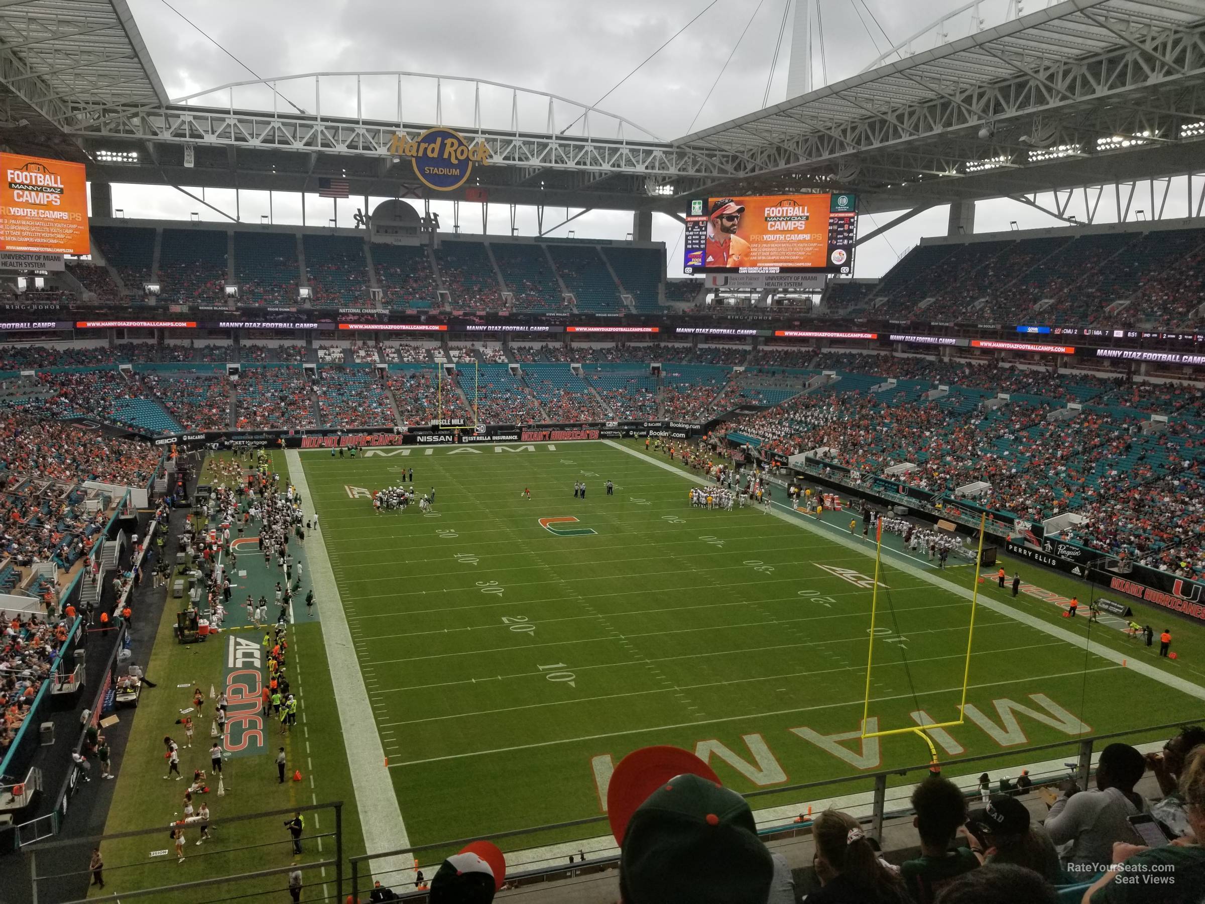 section 334, row 5 seat view  for football - hard rock stadium