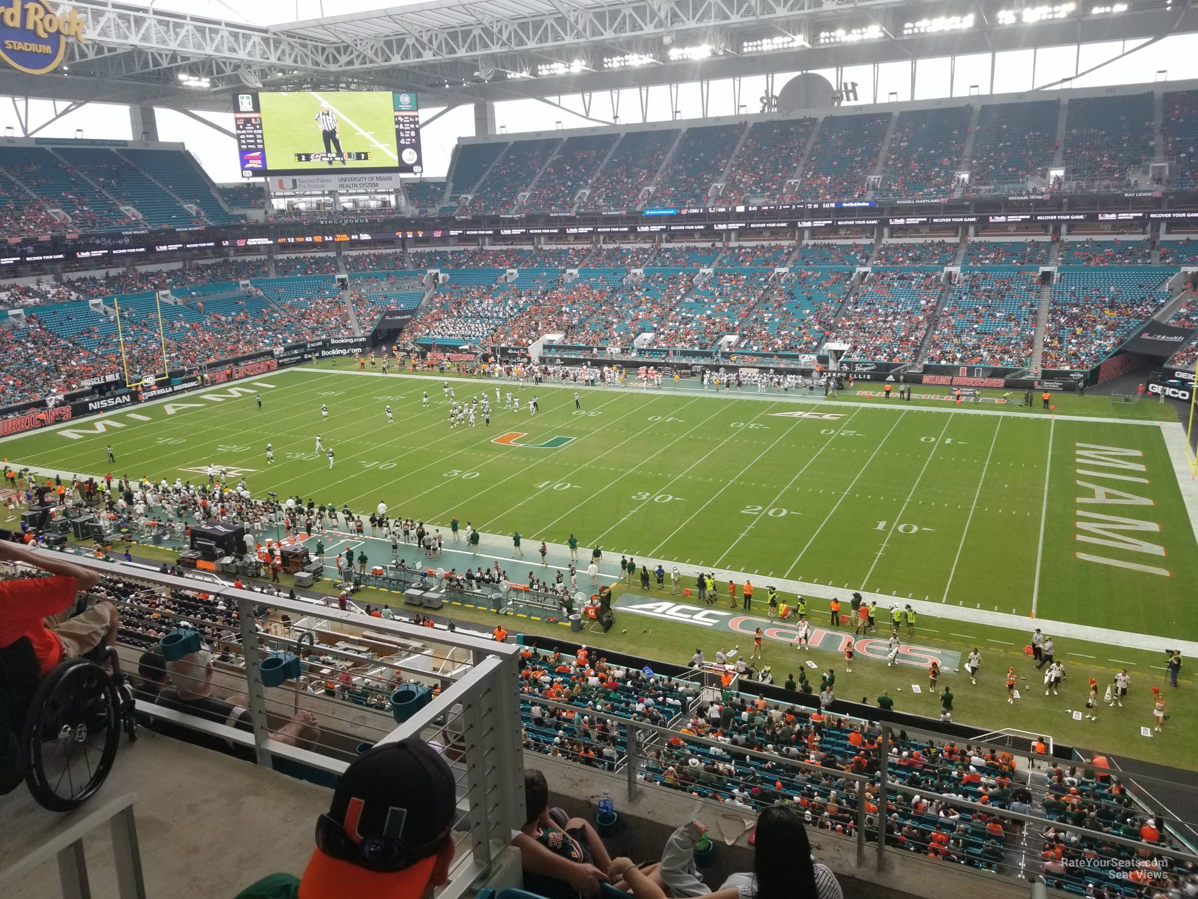 section 342, row 5 seat view  for football - hard rock stadium