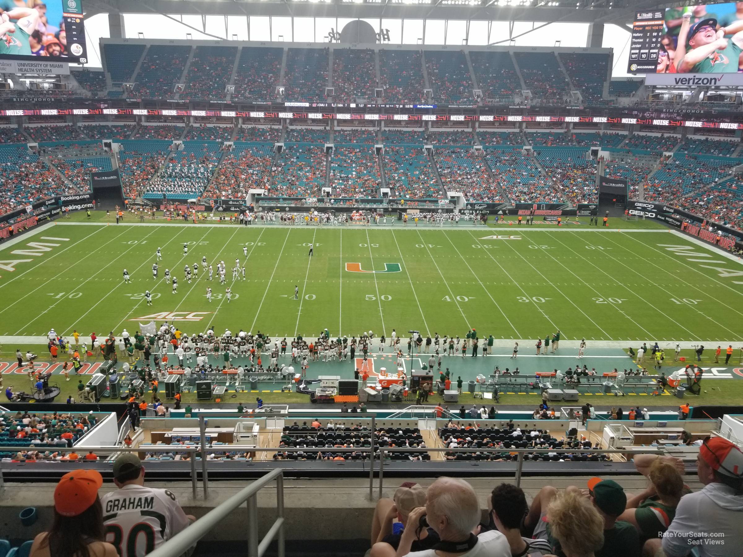 section 346, row 5 seat view  for football - hard rock stadium