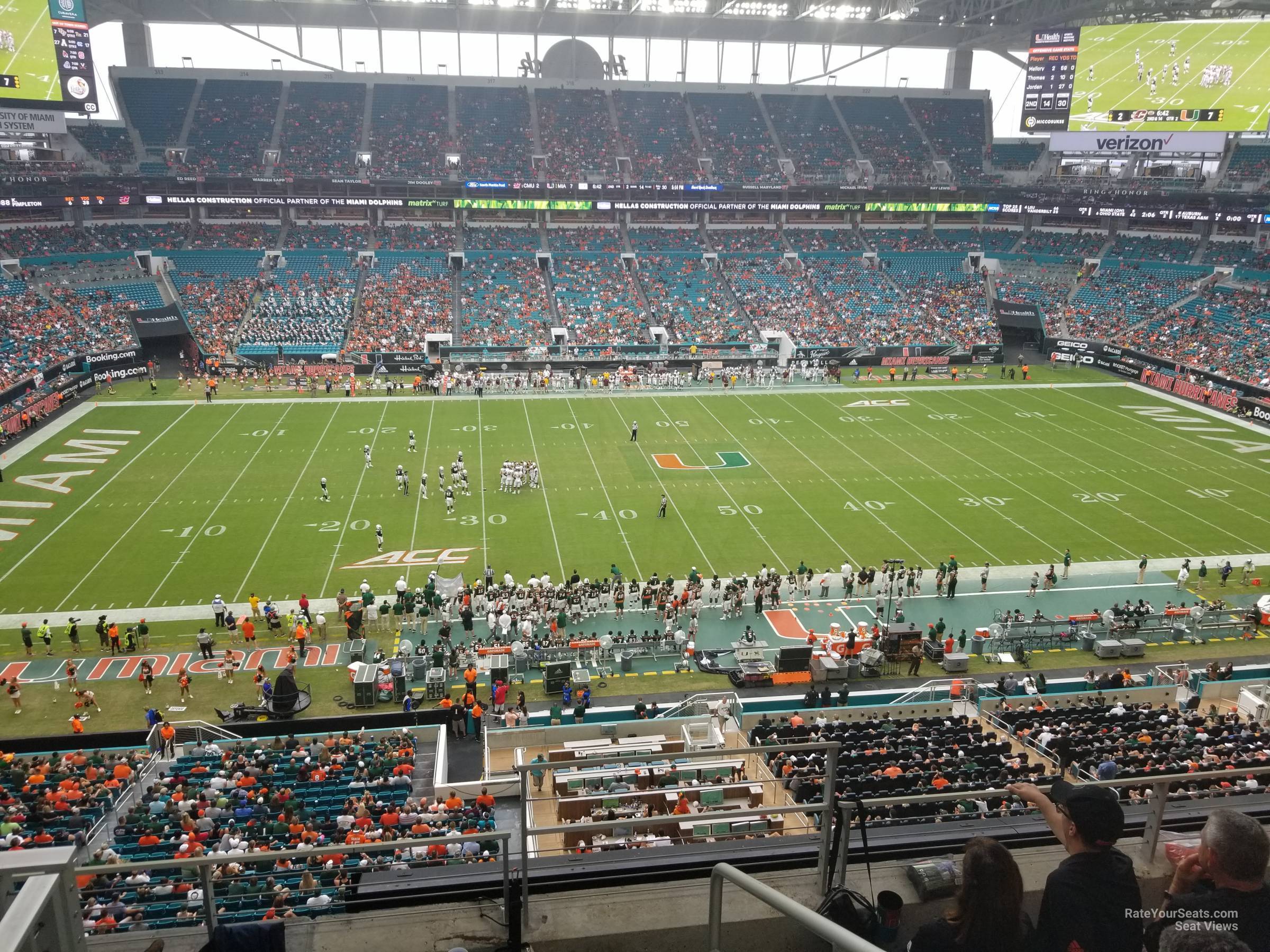 section 347, row 5 seat view  for football - hard rock stadium