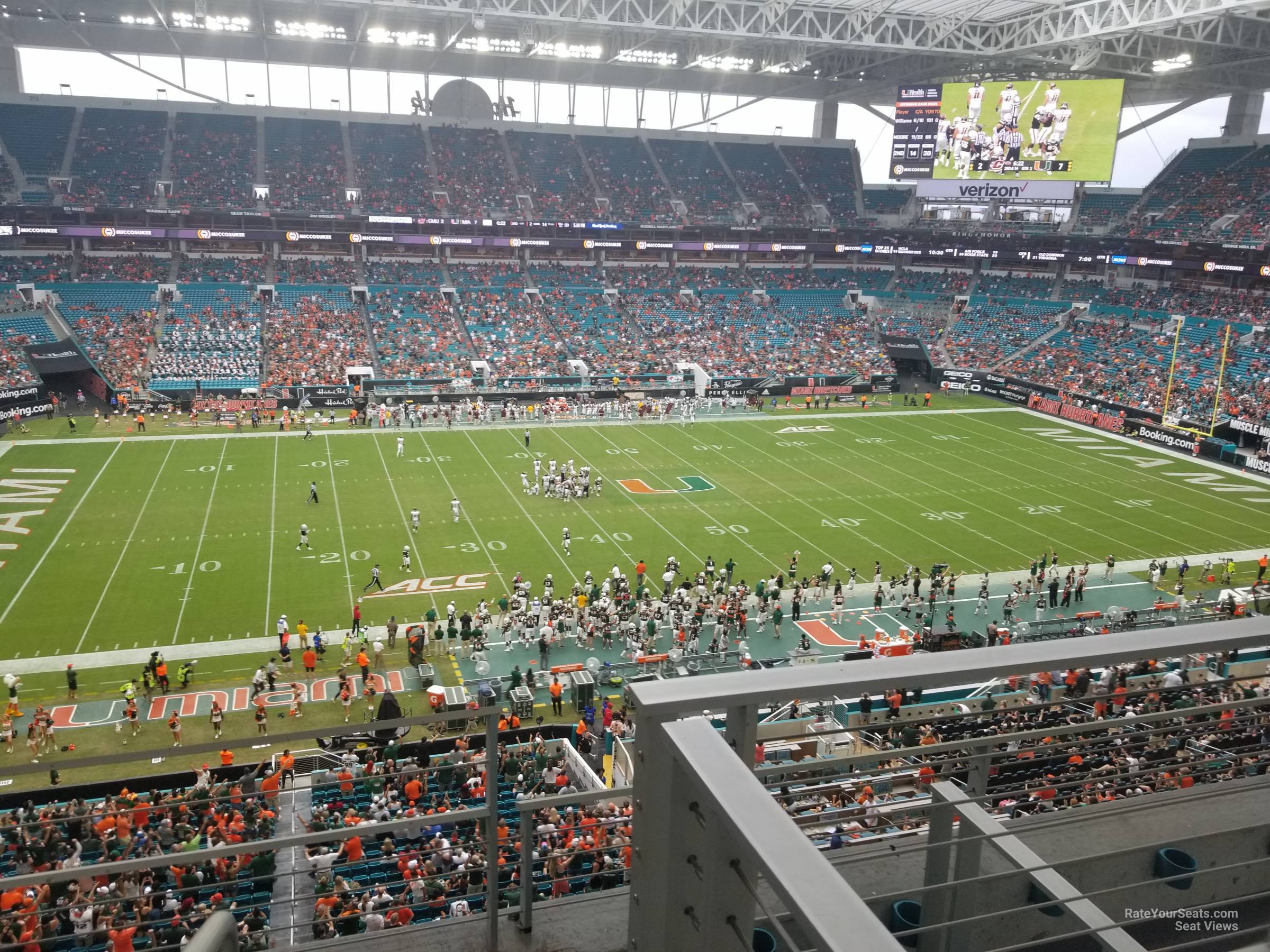 section 348, row 5 seat view  for football - hard rock stadium