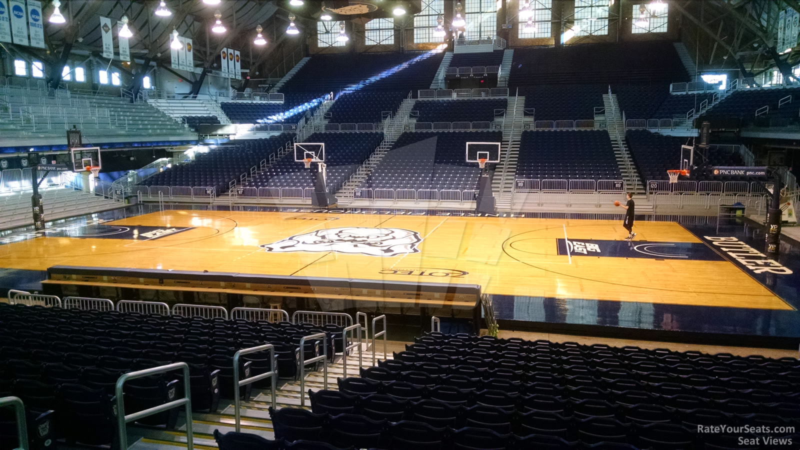 section 105, row 15 seat view  - hinkle fieldhouse