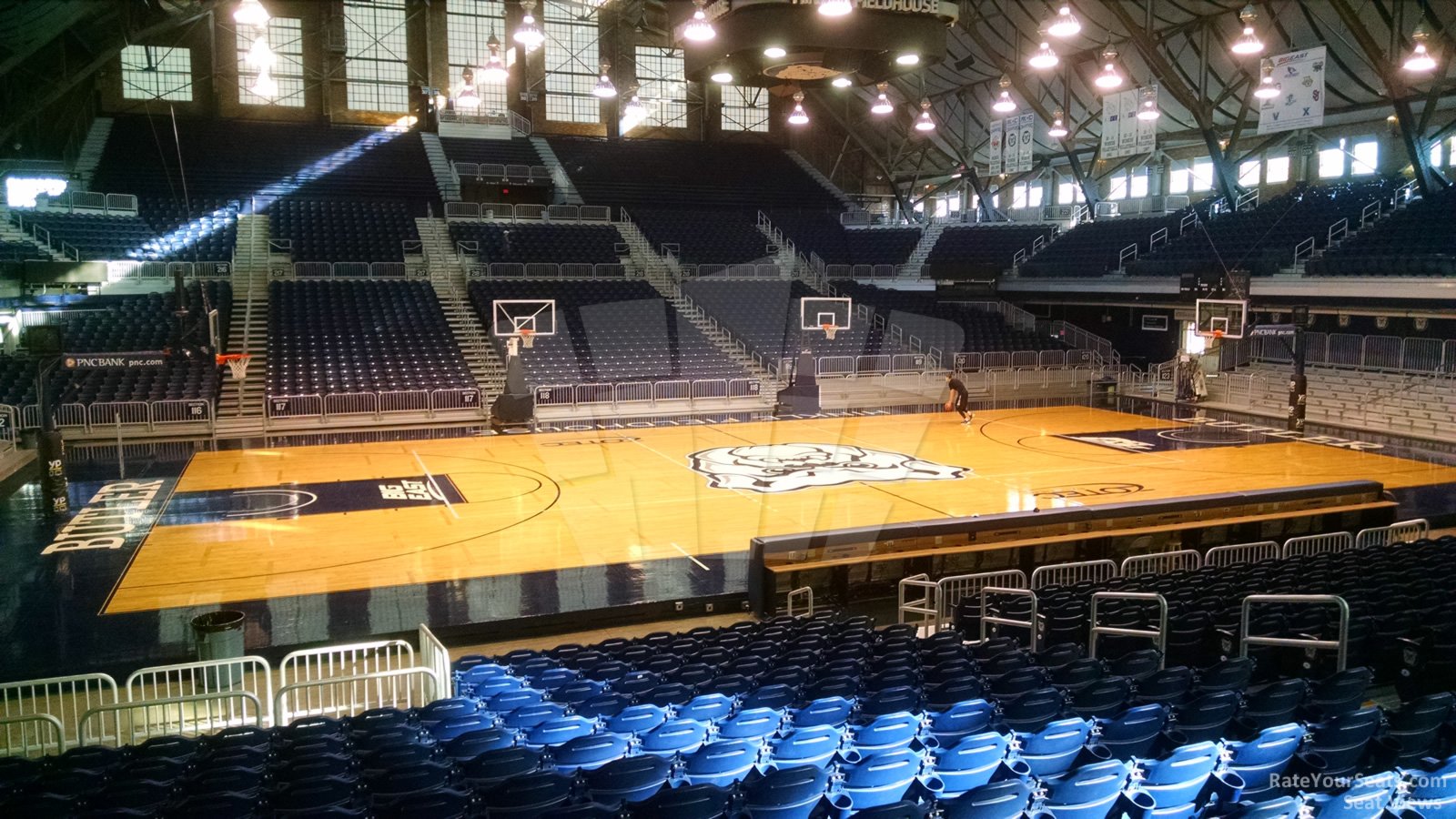 section 107, row 15 seat view  - hinkle fieldhouse