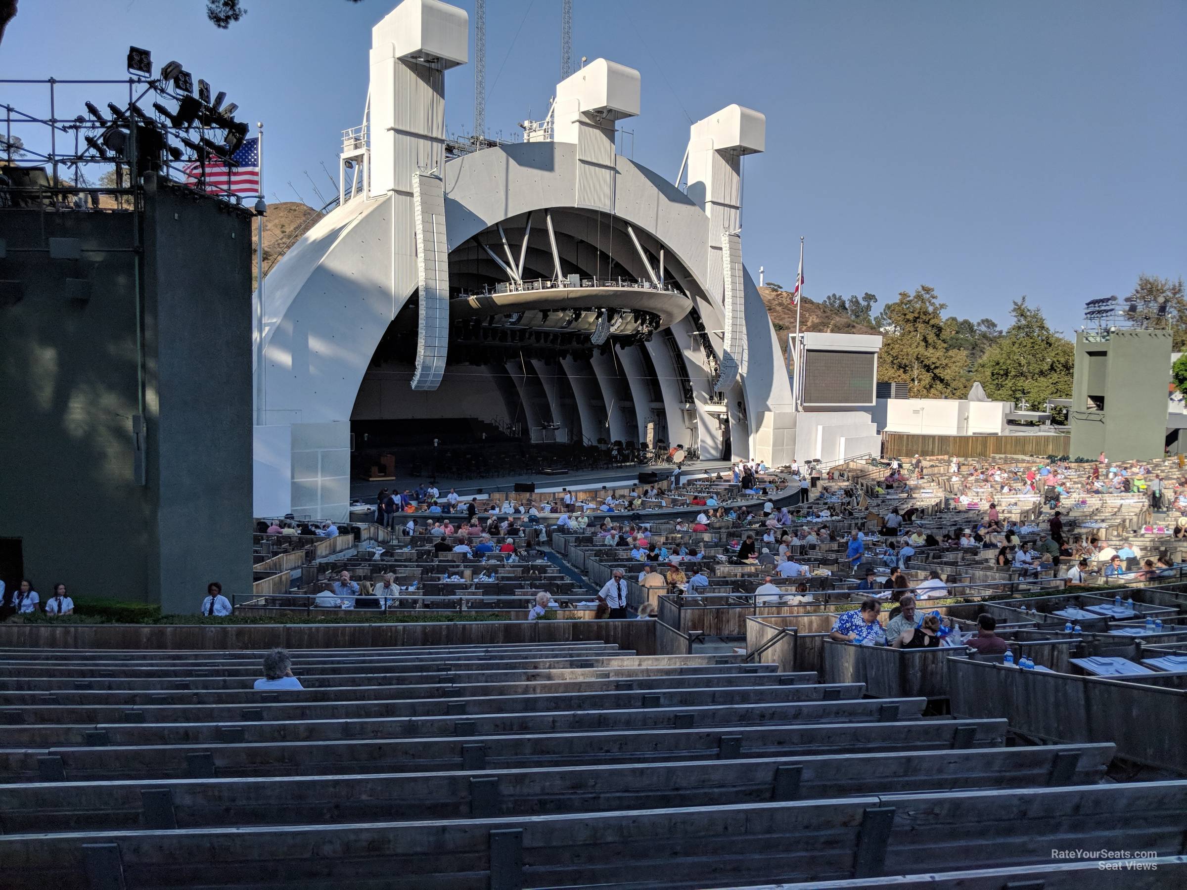 section e, row 16 seat view  - hollywood bowl