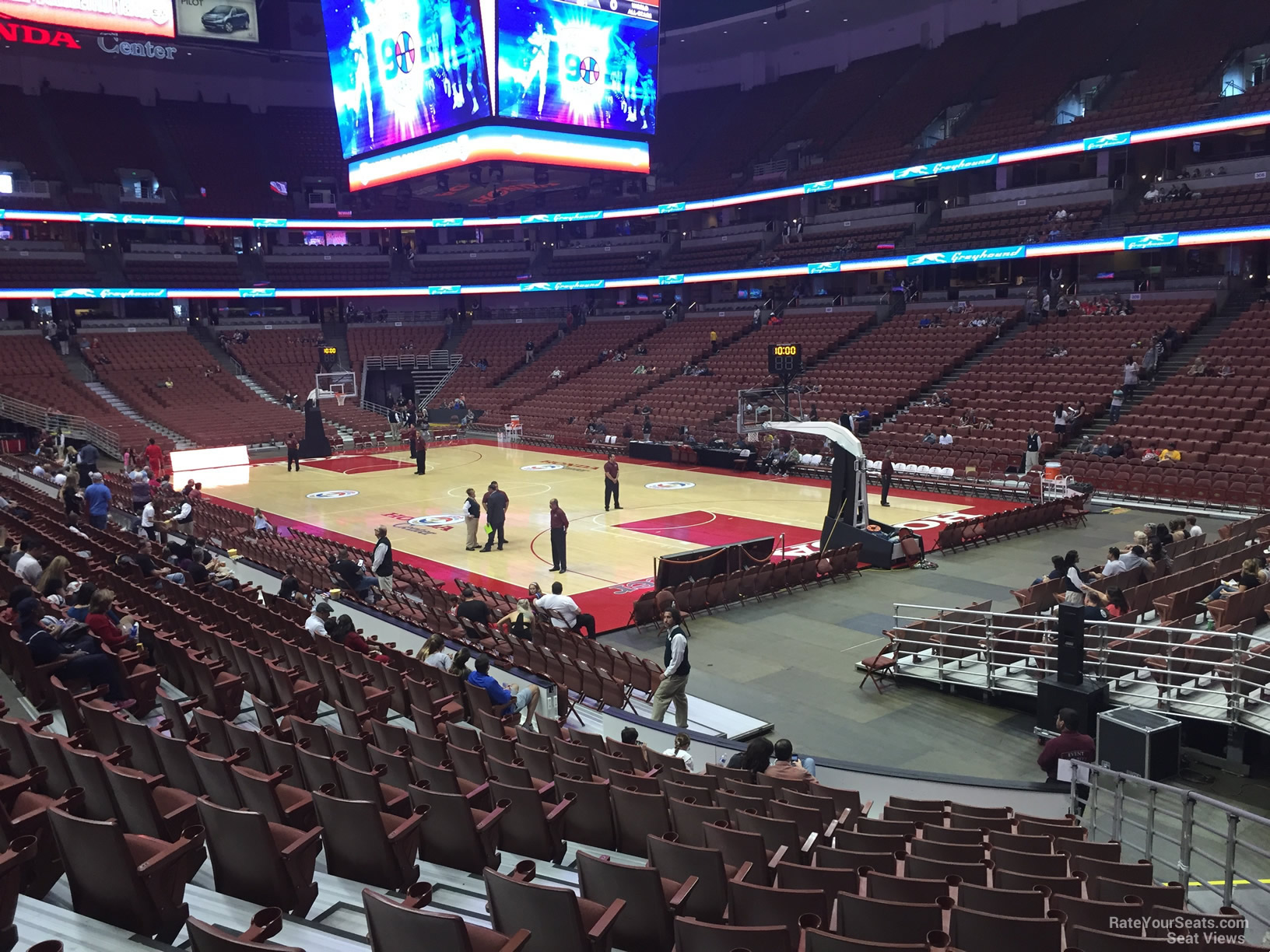 section 218, row p seat view  for basketball - honda center