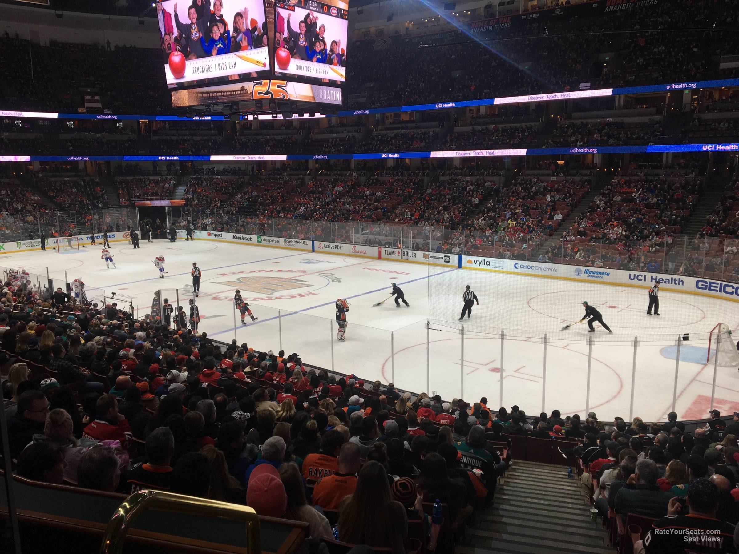 section 205, row s seat view  for hockey - honda center