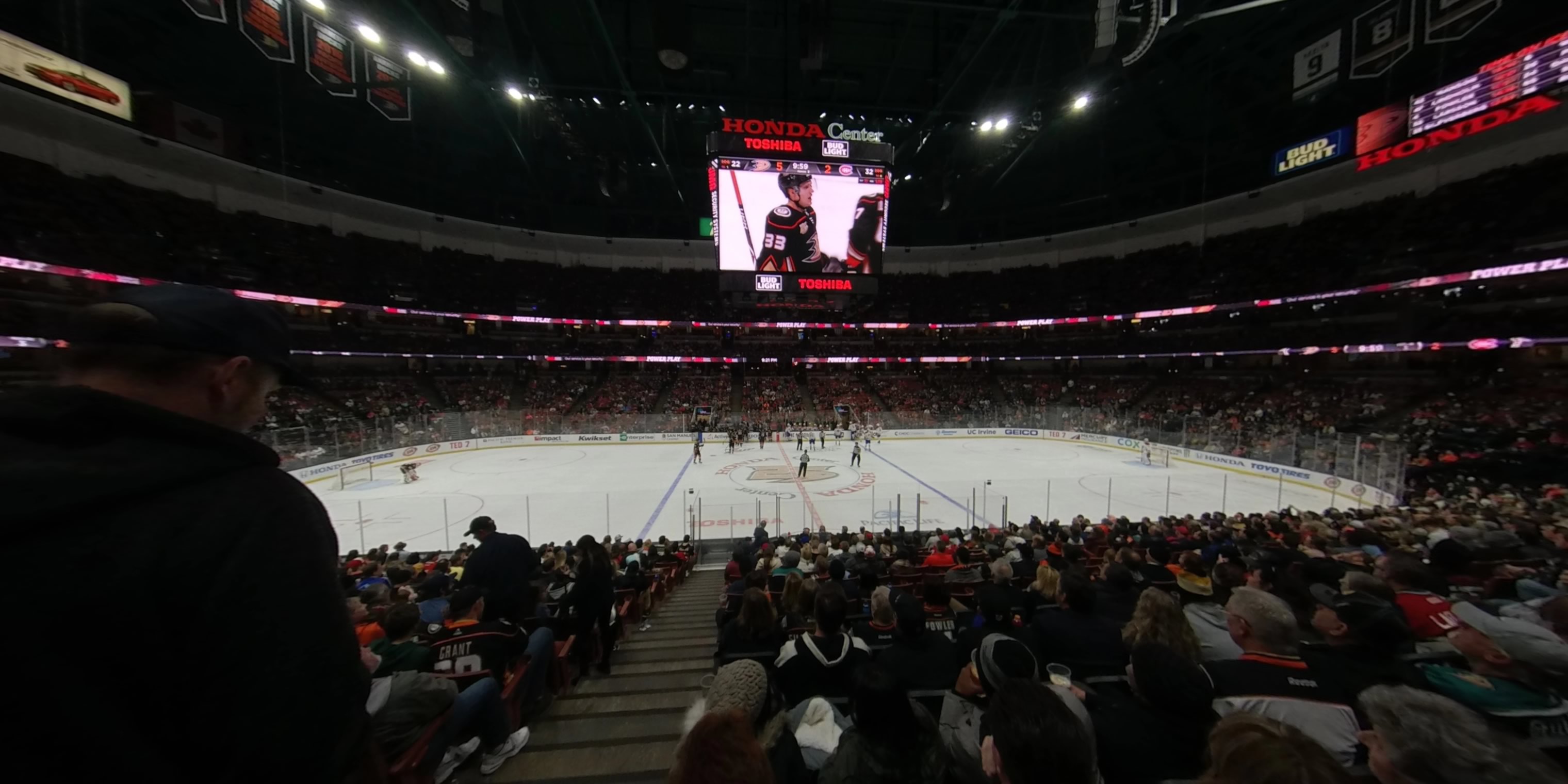 section 222 panoramic seat view  for hockey - honda center