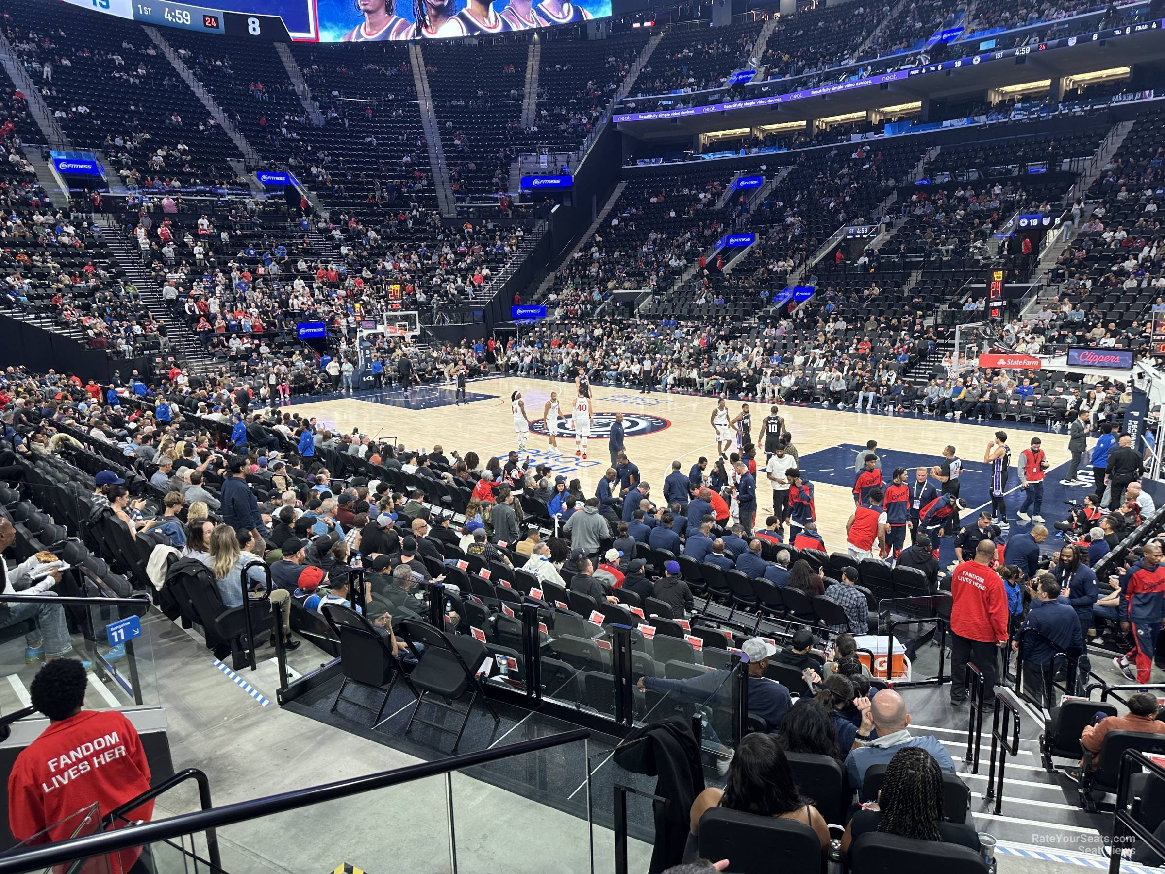 club 6, row 7 seat view  for basketball - intuit dome