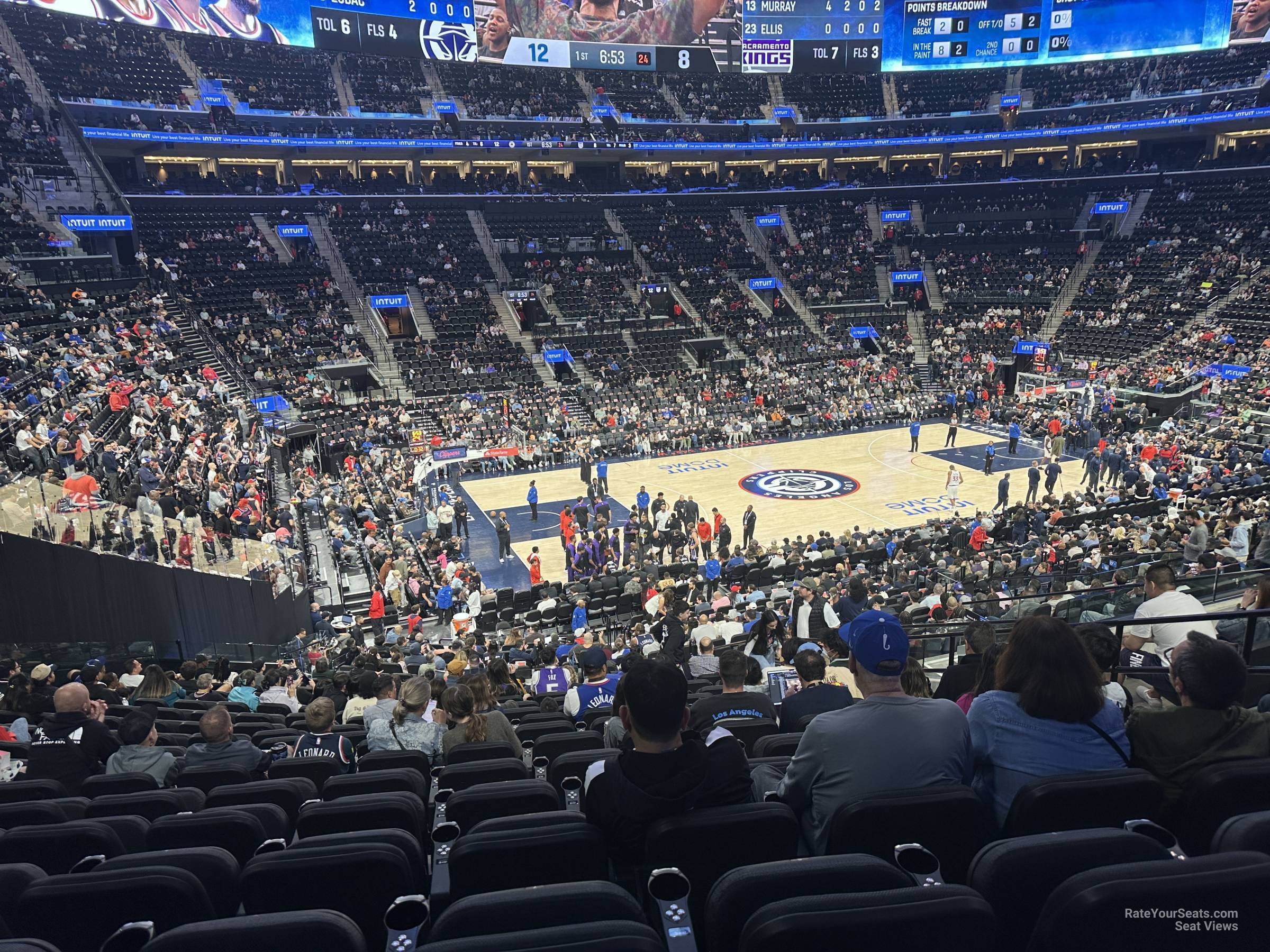 main 12, row 20 seat view  for basketball - intuit dome