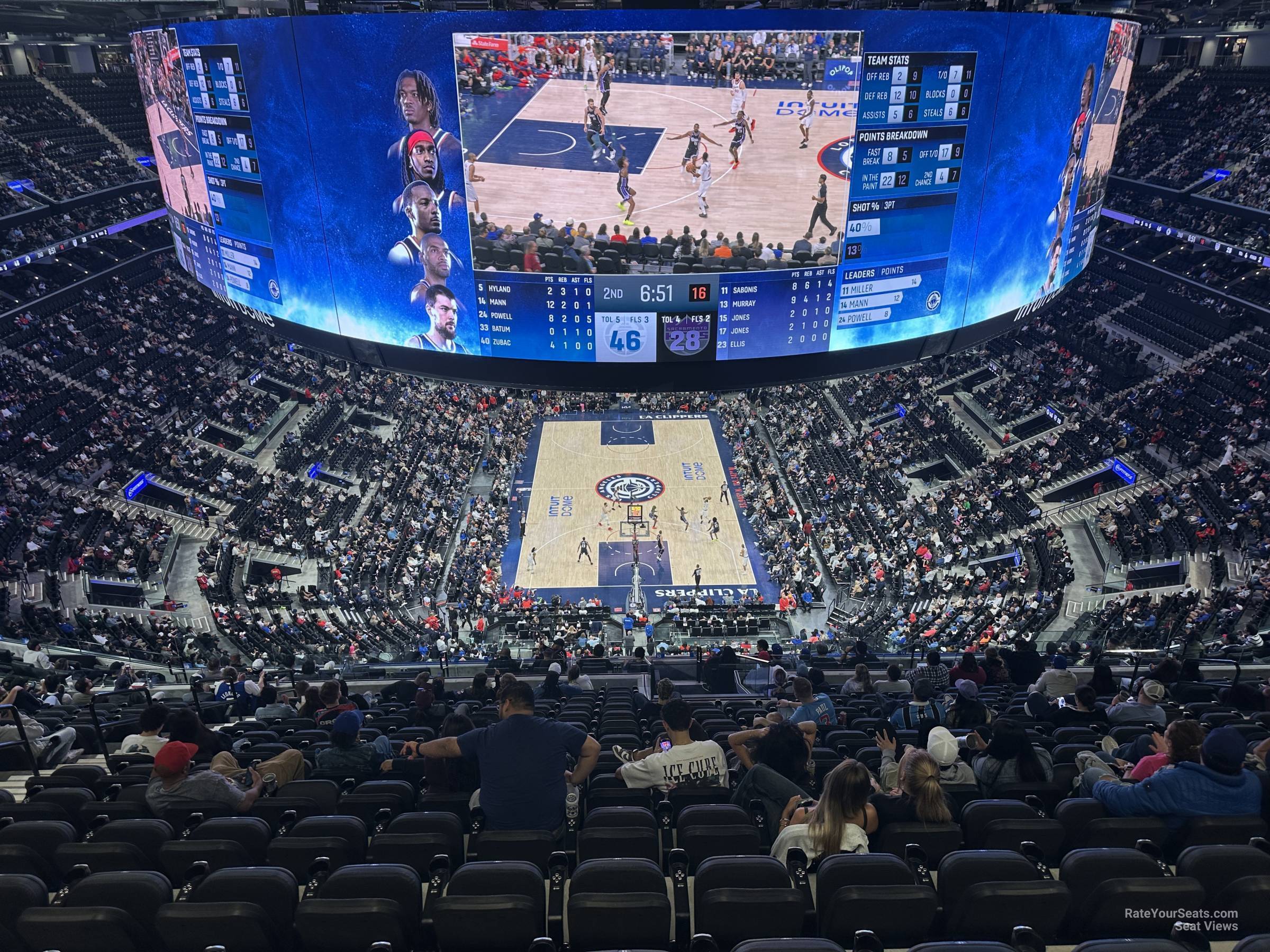 terrace 1, row 14 seat view  for basketball - intuit dome