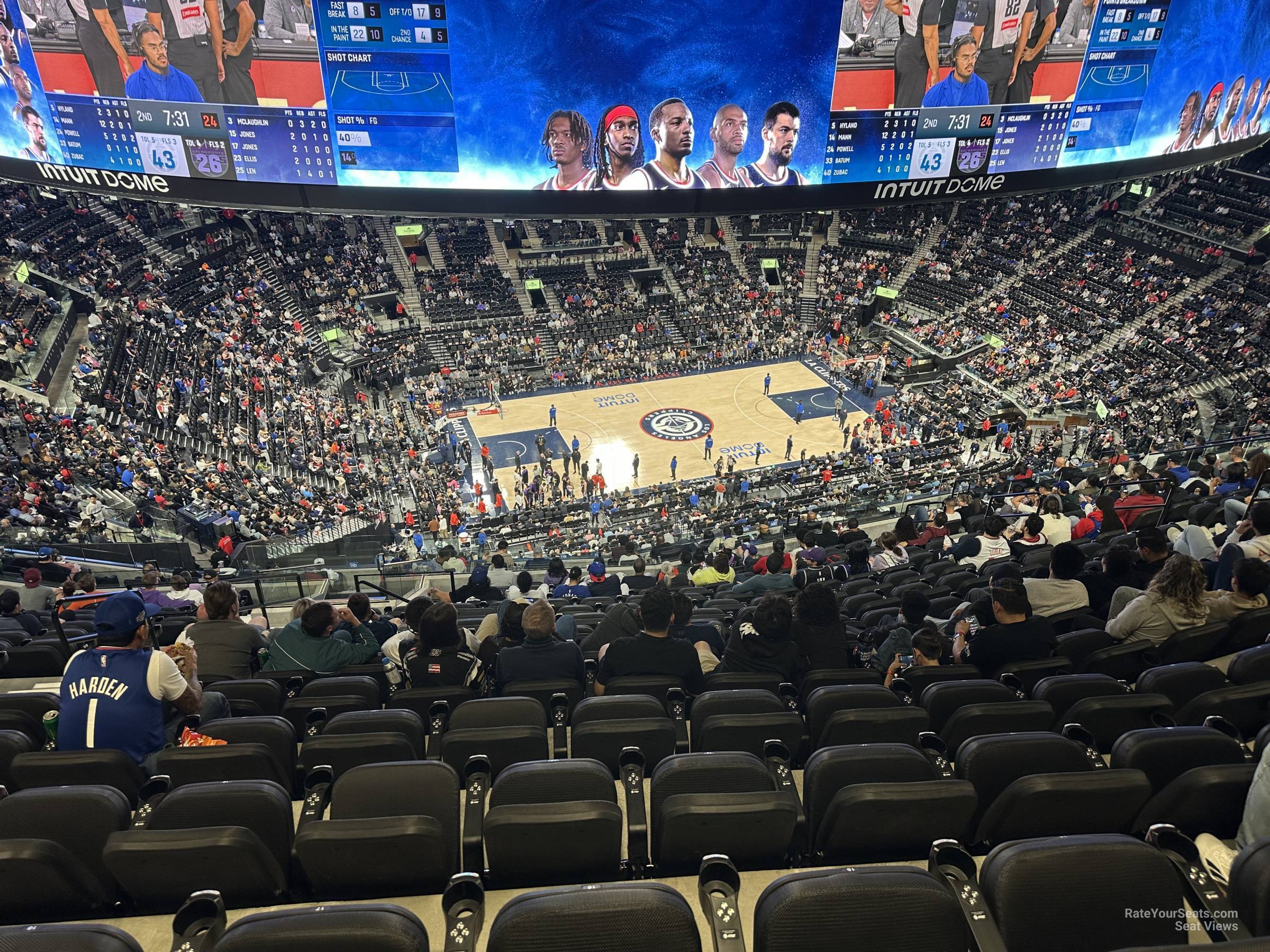 terrace 11, row 14 seat view  for basketball - intuit dome