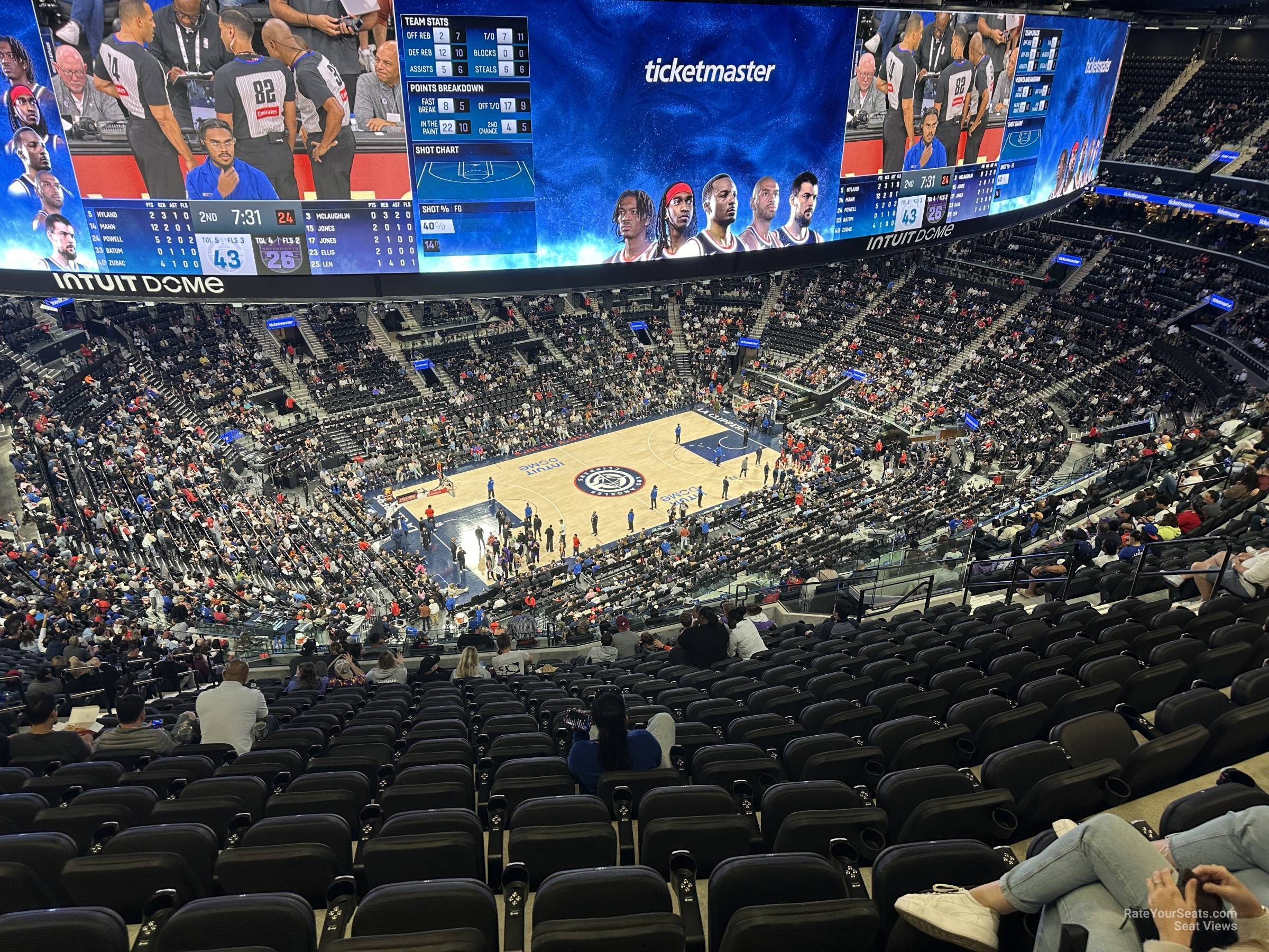 terrace 12, row 14 seat view  for basketball - intuit dome