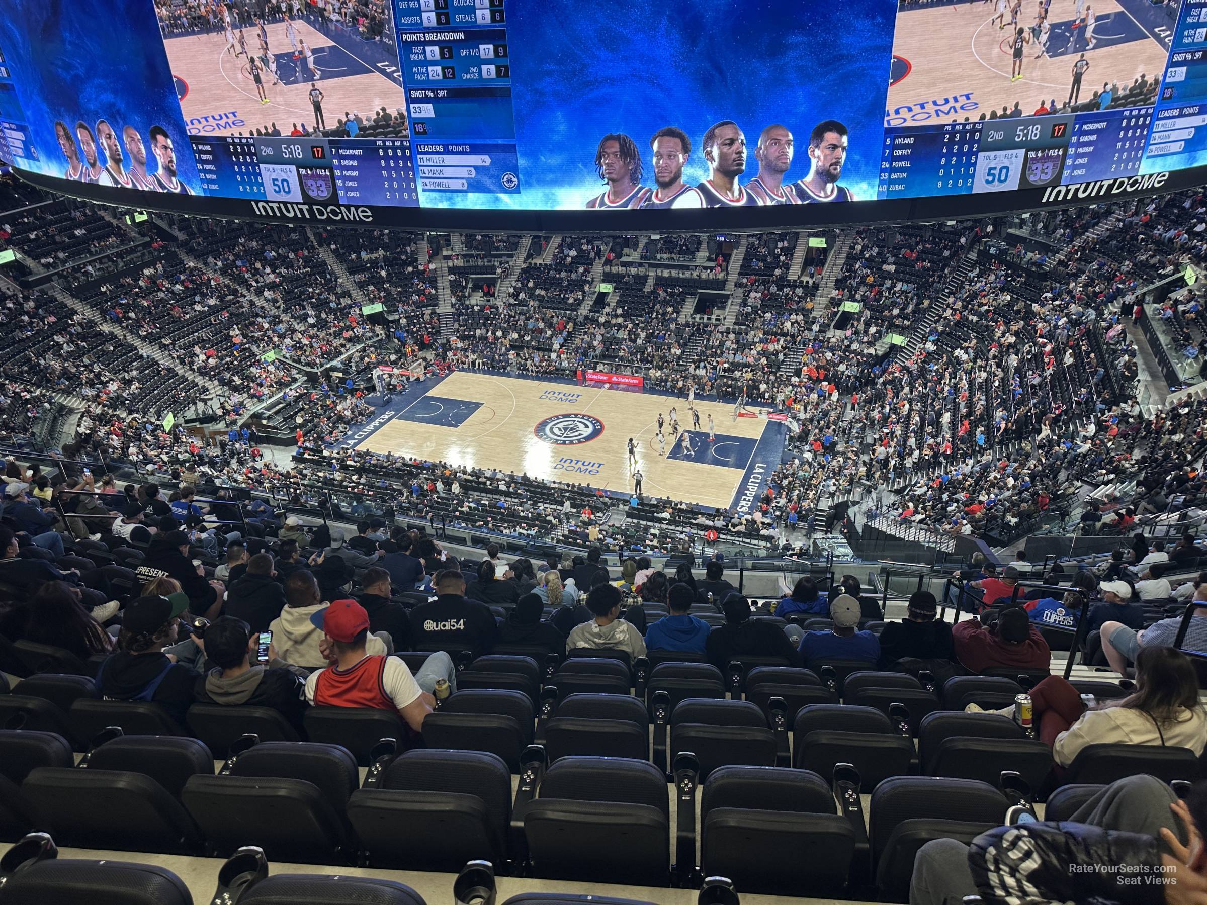 terrace 23, row 14 seat view  for basketball - intuit dome