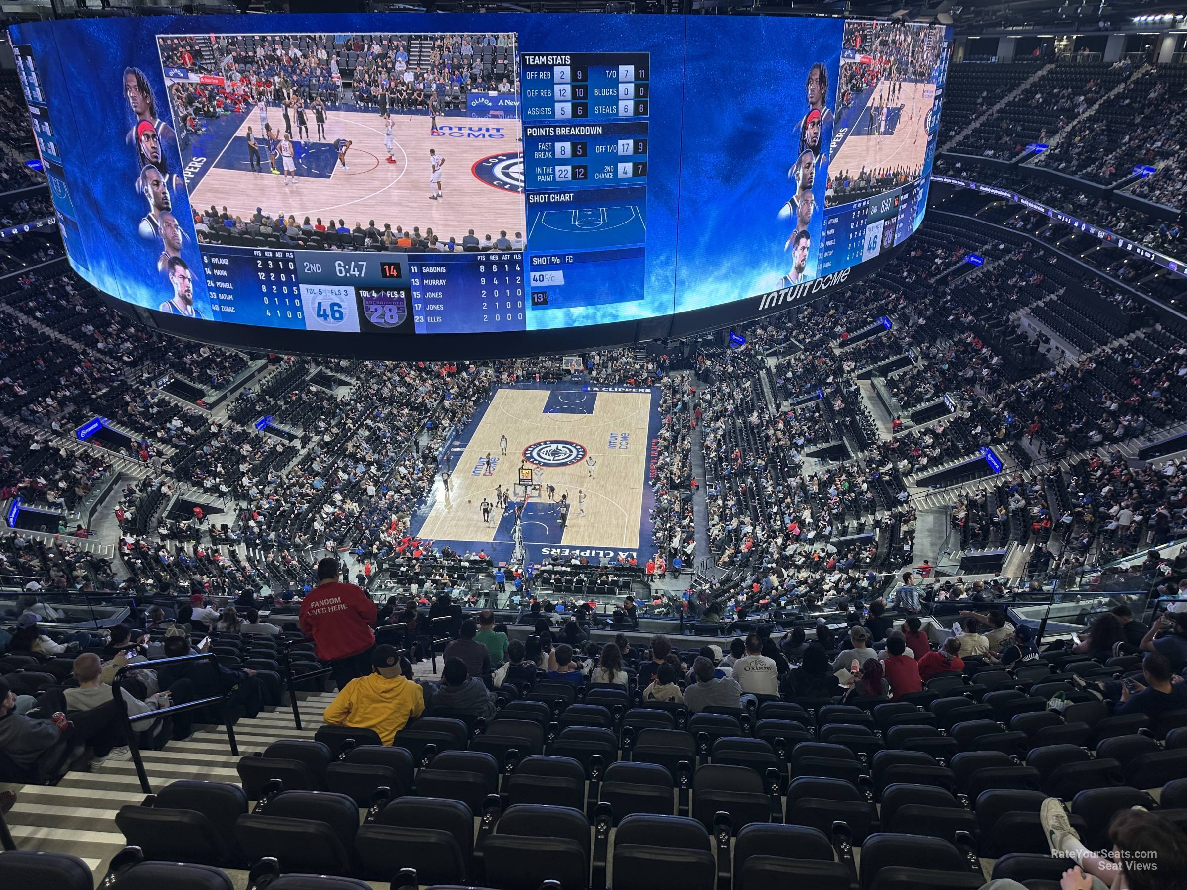 terrace 32, row 14 seat view  for basketball - intuit dome