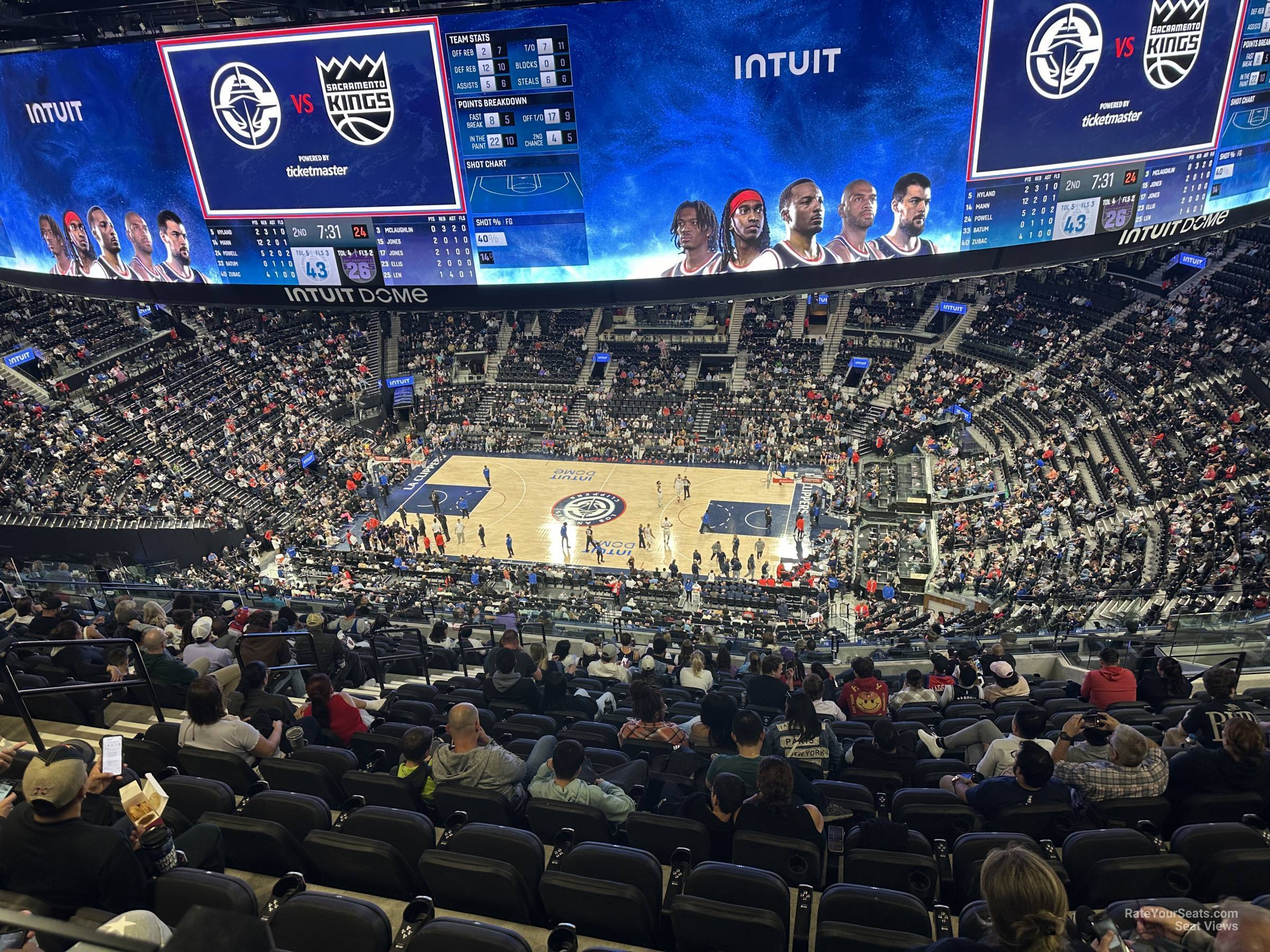 terrace 7, row 14 seat view  for basketball - intuit dome