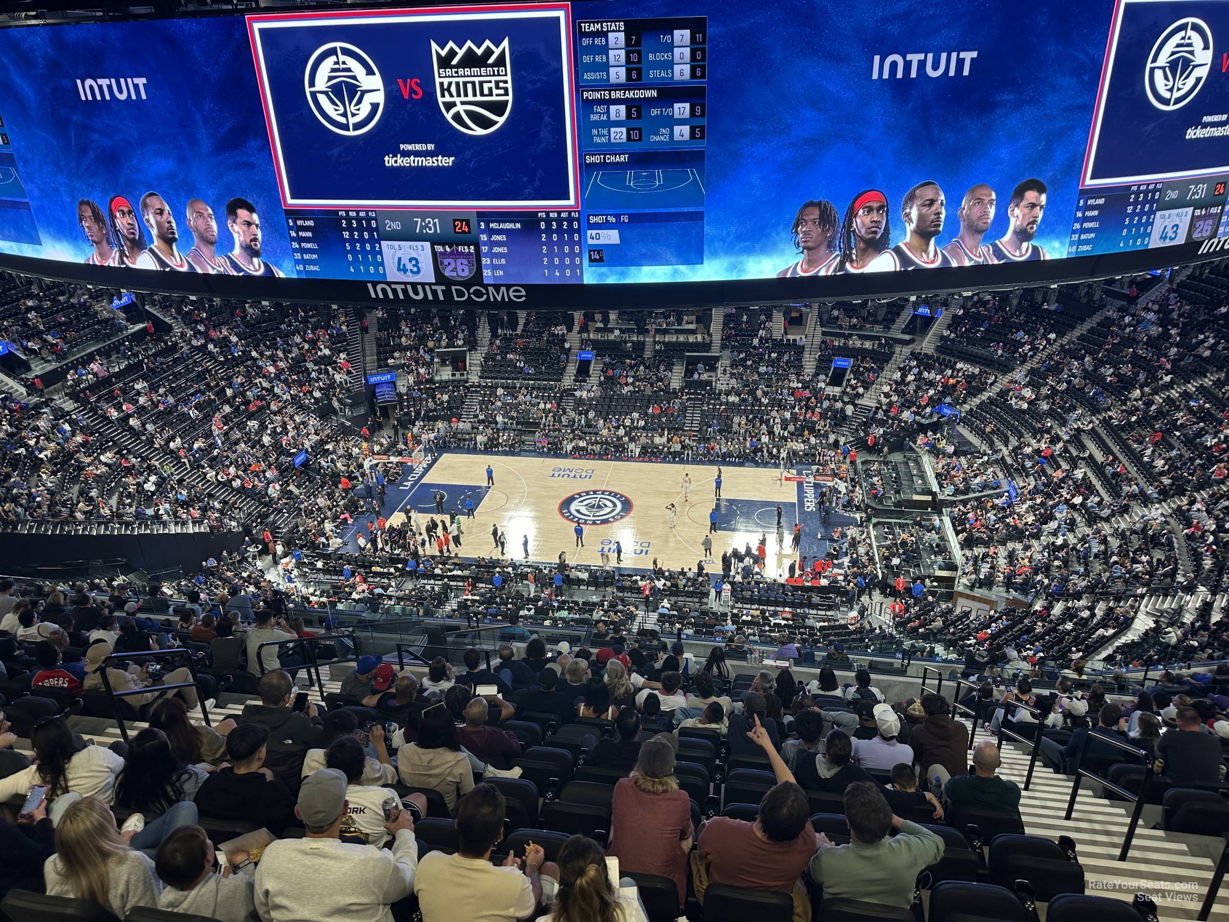 terrace 8, row 14 seat view  for basketball - intuit dome