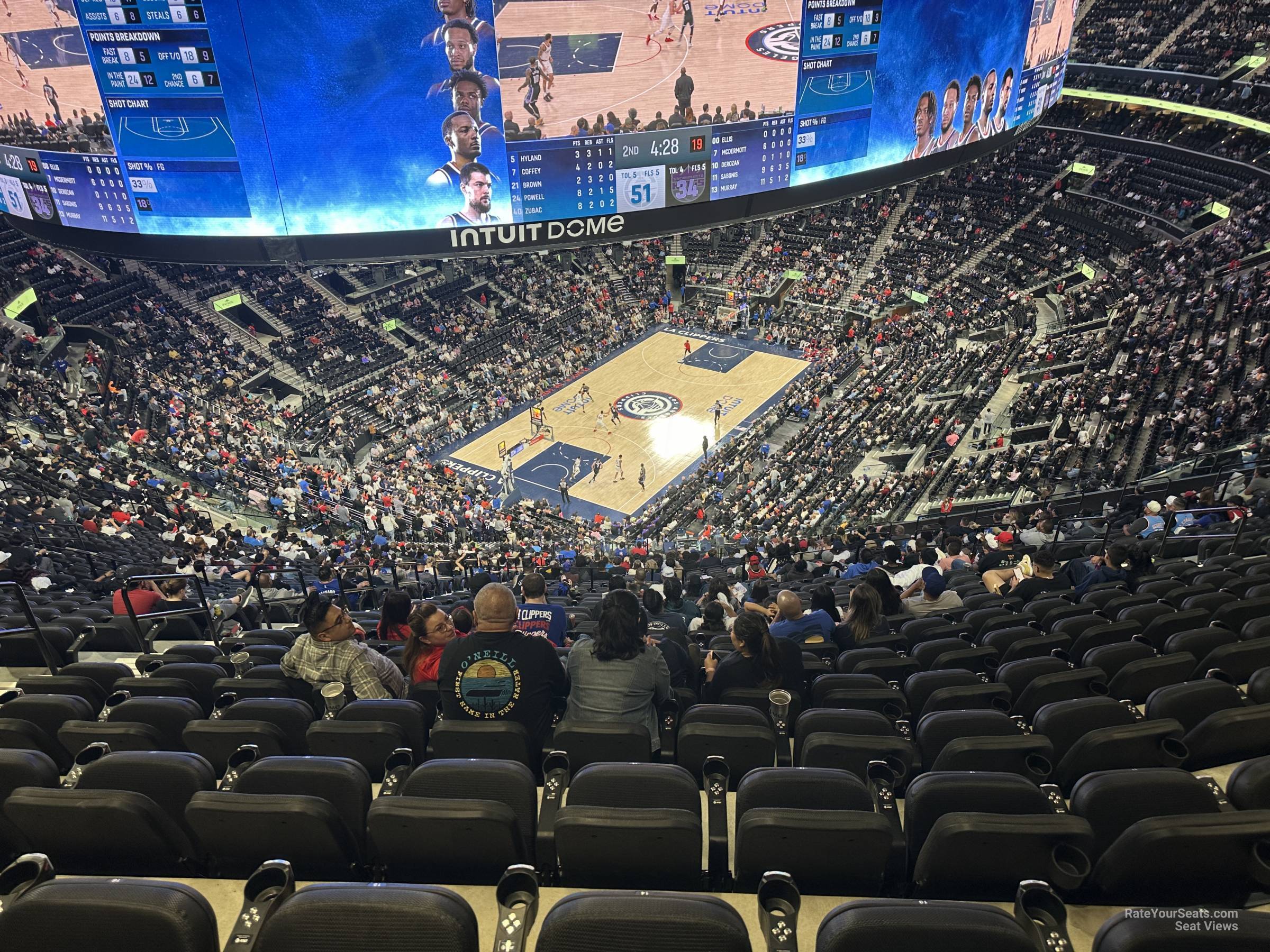 terrace wall 14, row 14 seat view  for basketball - intuit dome