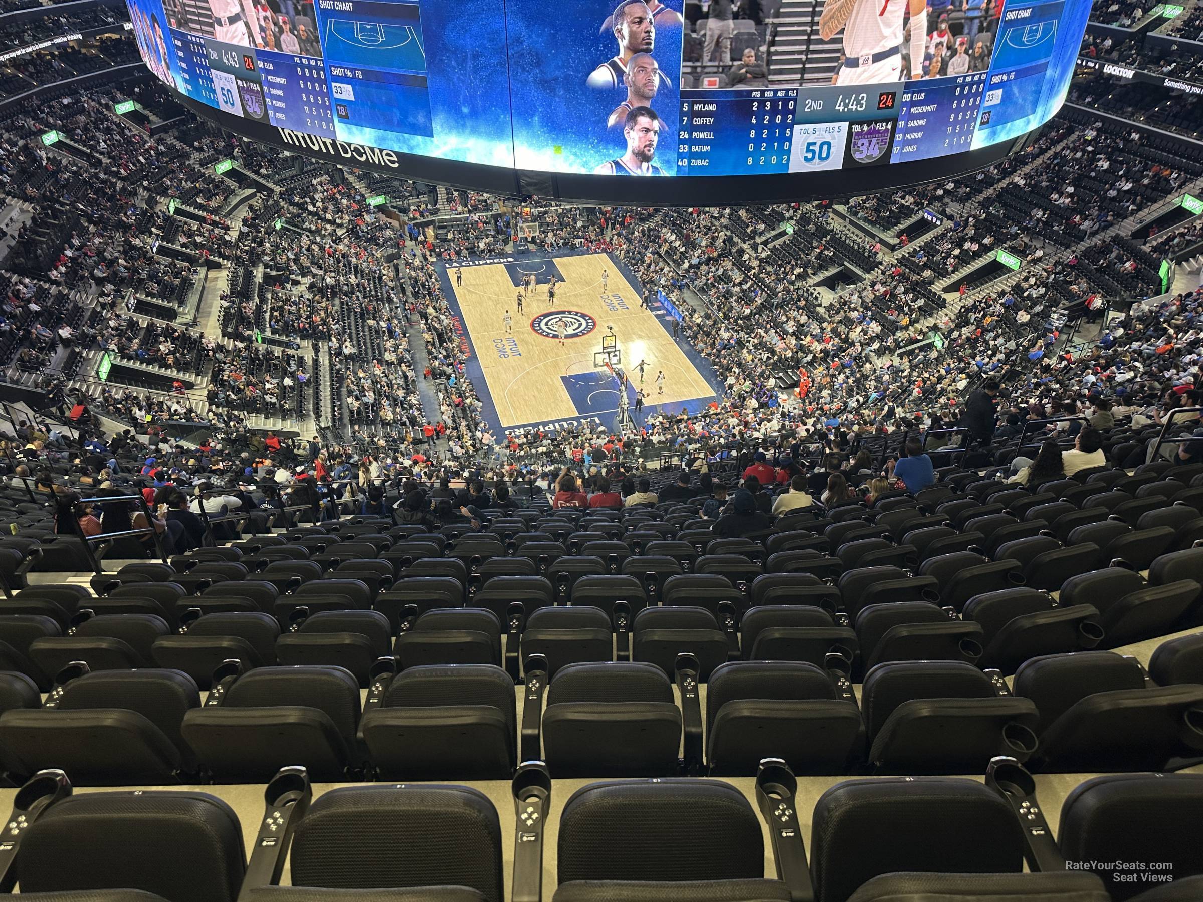 terrace wall 18, row 14 seat view  for basketball - intuit dome