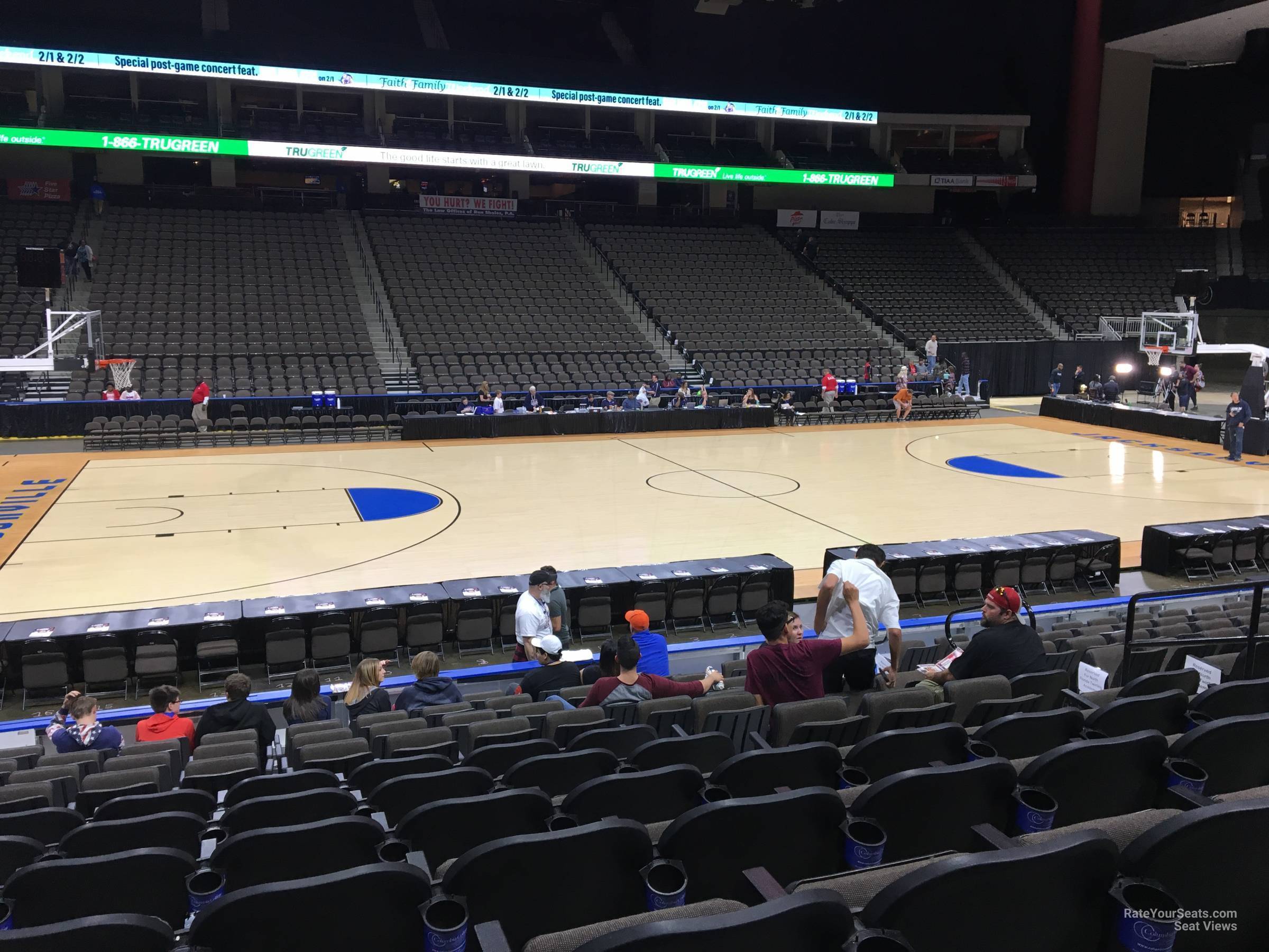 section 104, row l seat view  for basketball - vystar veterans memorial arena
