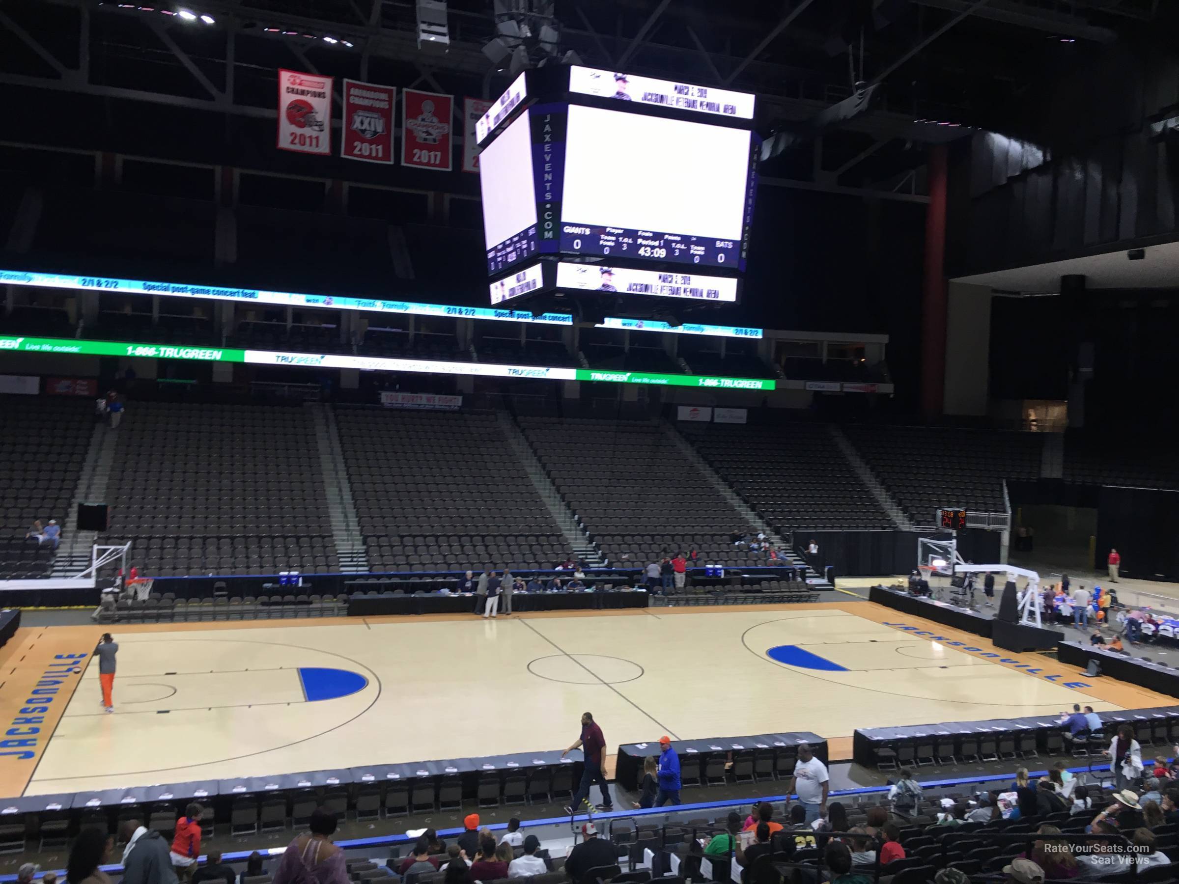 Vystar Veterans Memorial Arena Section 104 Basketball Seating ...