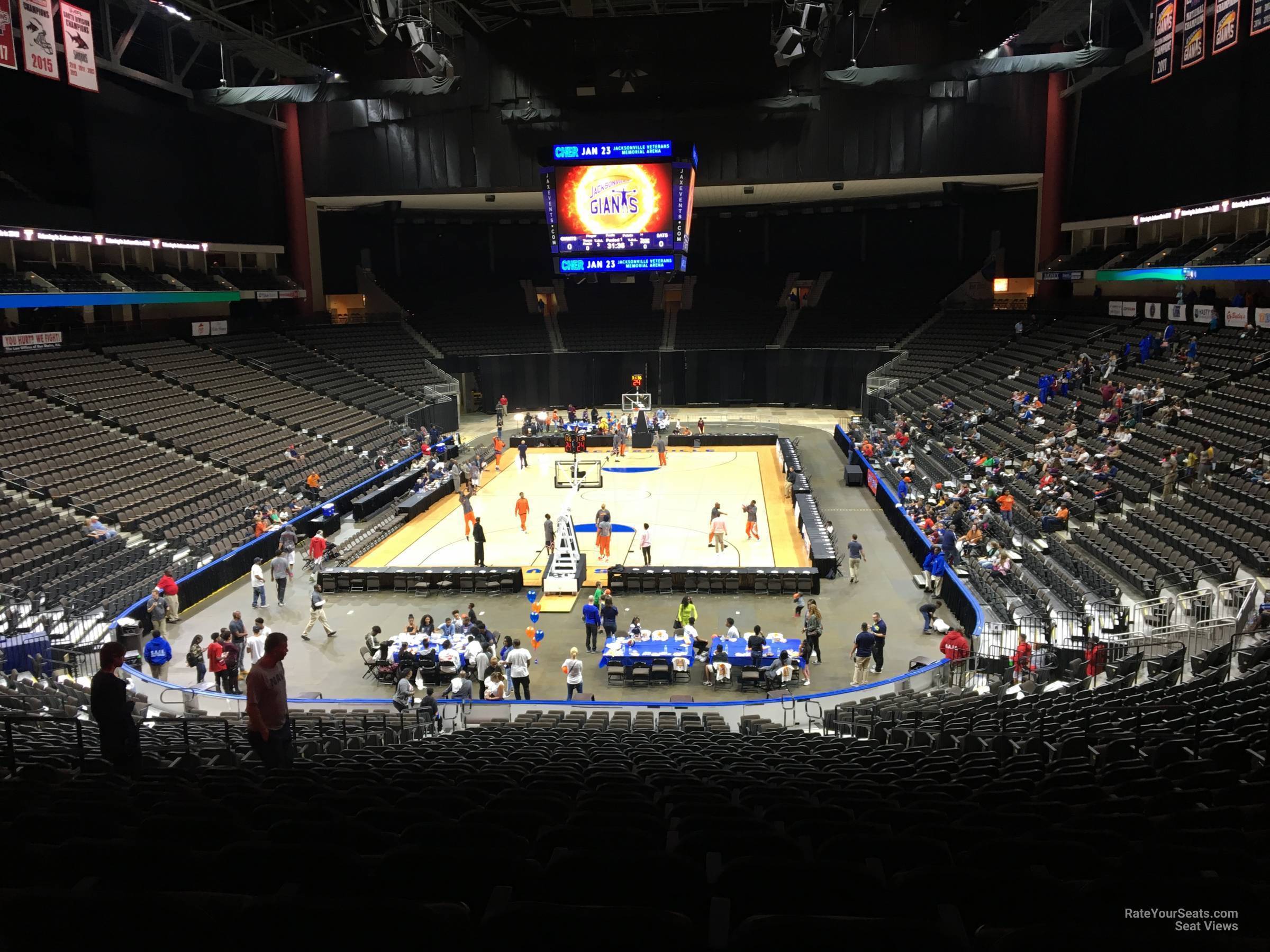 section 108, row cc seat view  for basketball - vystar veterans memorial arena