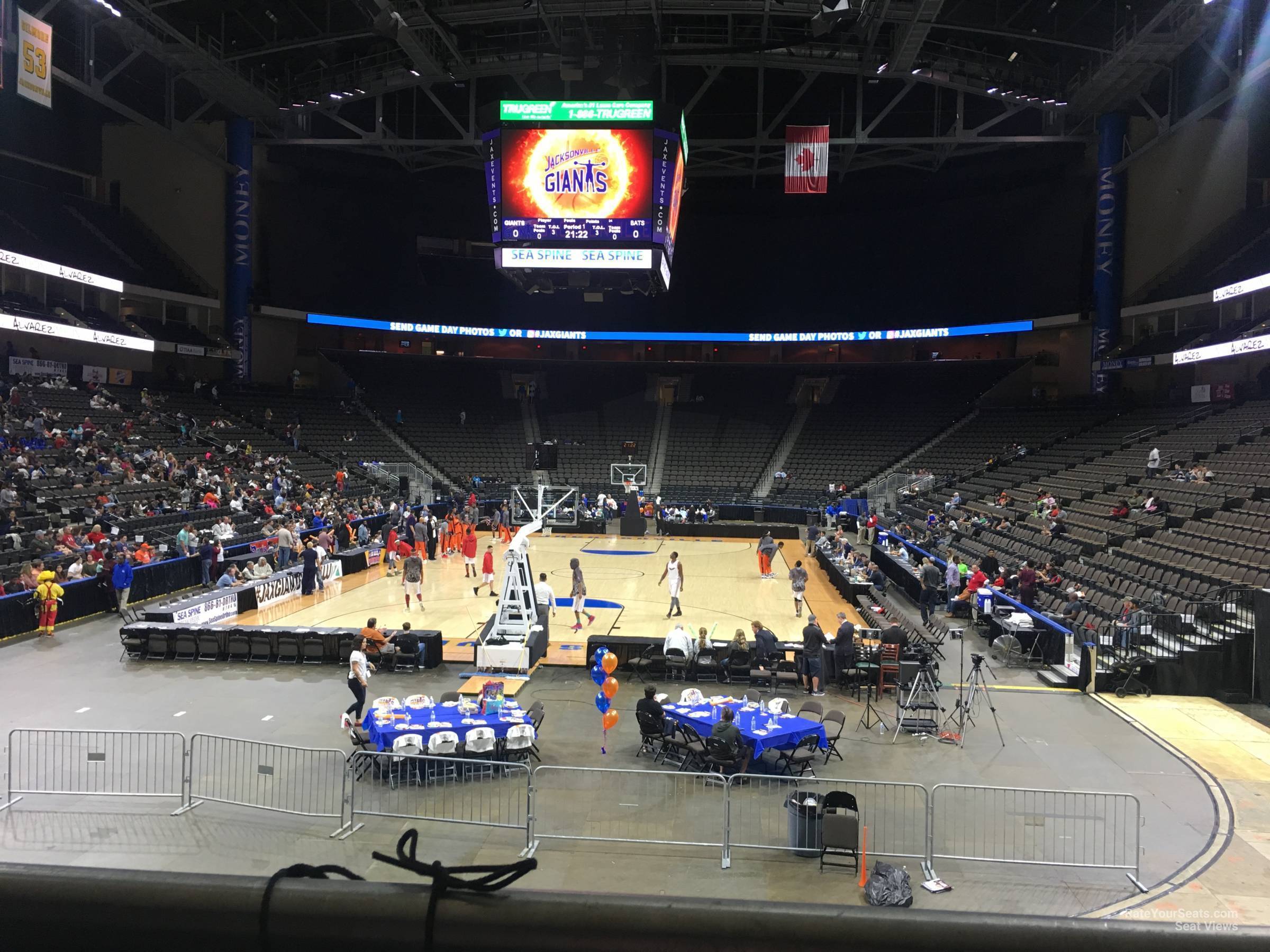 section 119, row s seat view  for basketball - vystar veterans memorial arena